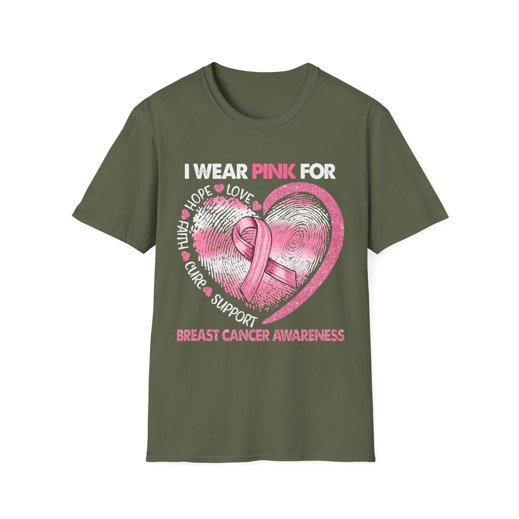 Unisex Softstyle T-Shirt Breast Cancer Awareness Heart
