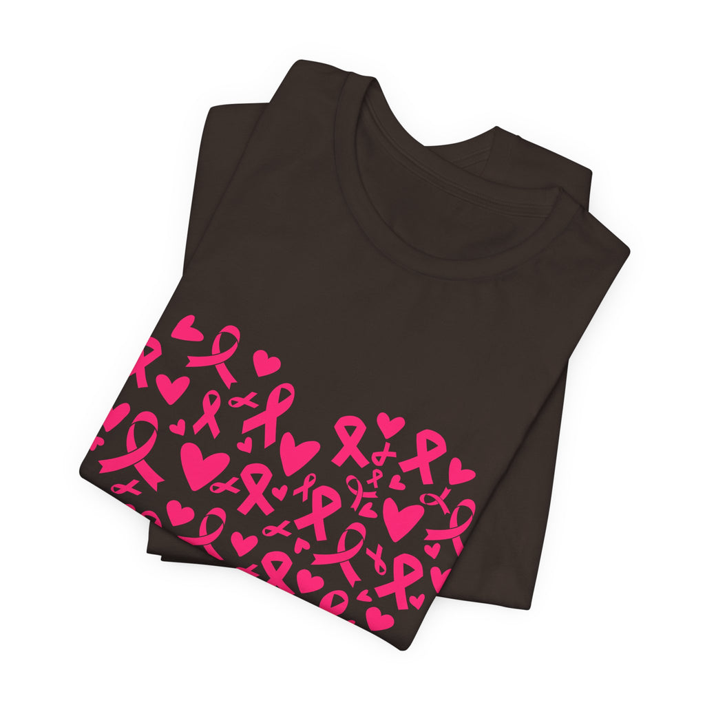 Breast Cancer Awareness Ribbon Heart Tee