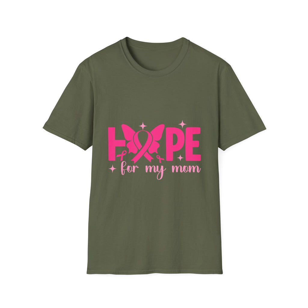 Hope Butterfly Breast Cancer Awareness T-Shirt — “Hope for my mom” Pink Ribbon Tee