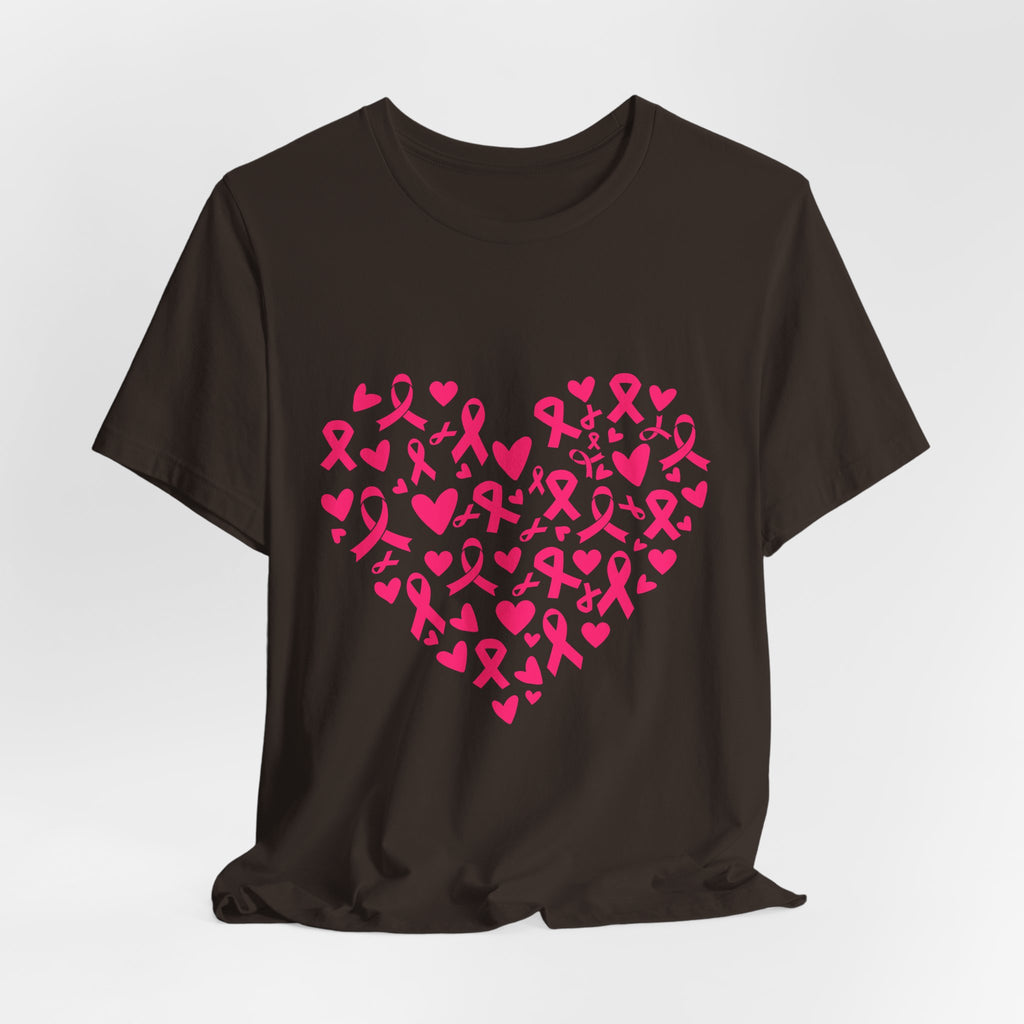 Breast Cancer Awareness Ribbon Heart Tee