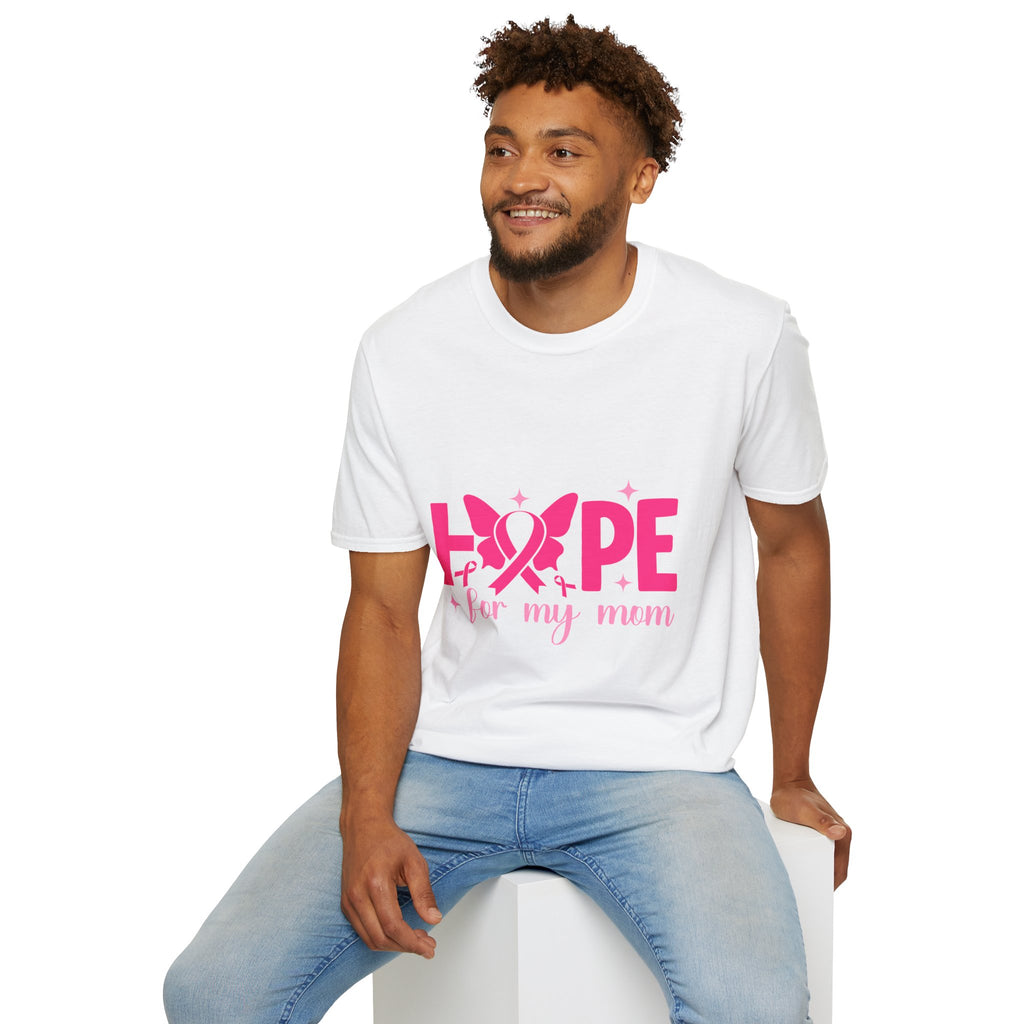 Hope Butterfly Breast Cancer Awareness T-Shirt — “Hope for my mom” Pink Ribbon Tee