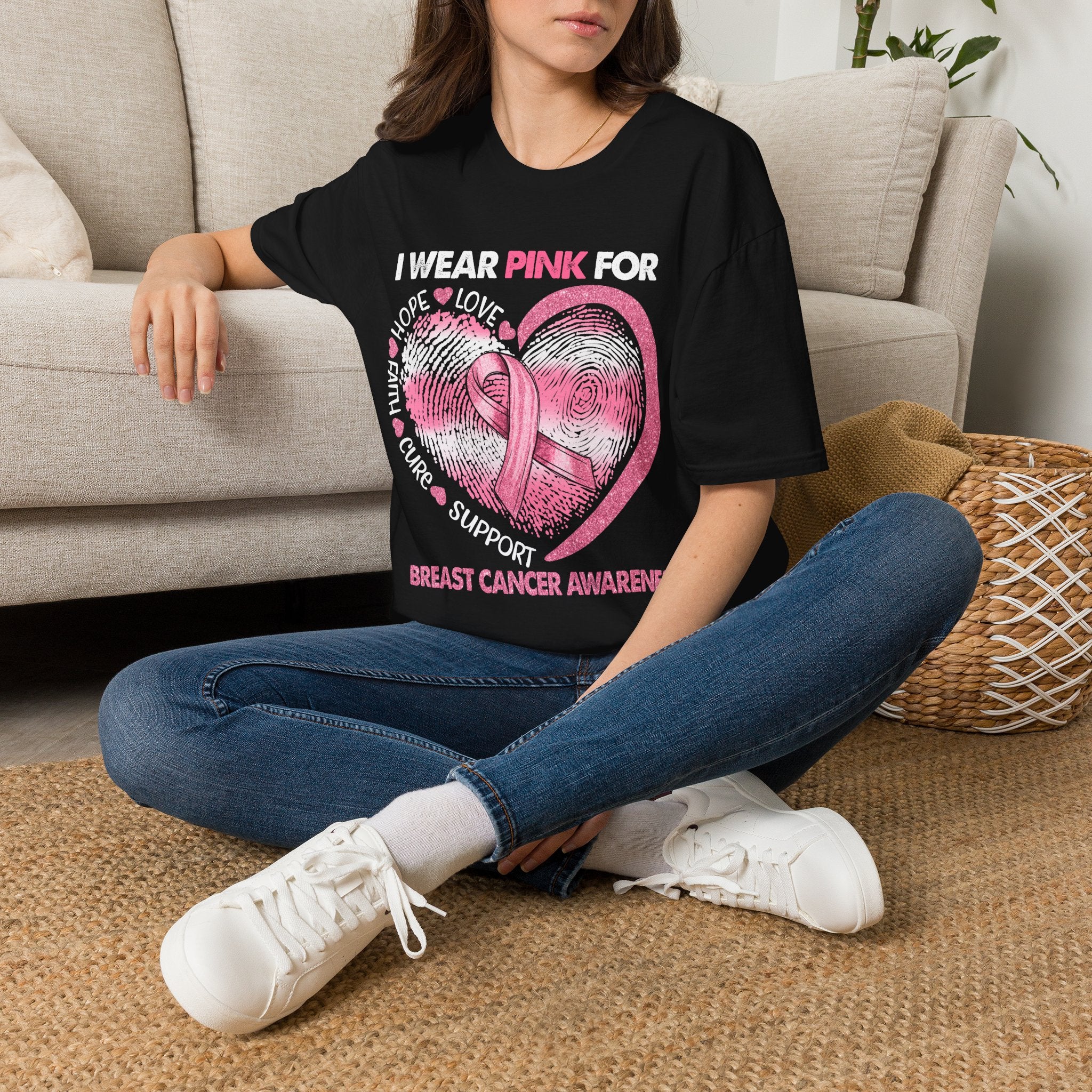 Unisex Softstyle T-Shirt Breast Cancer Awareness Heart