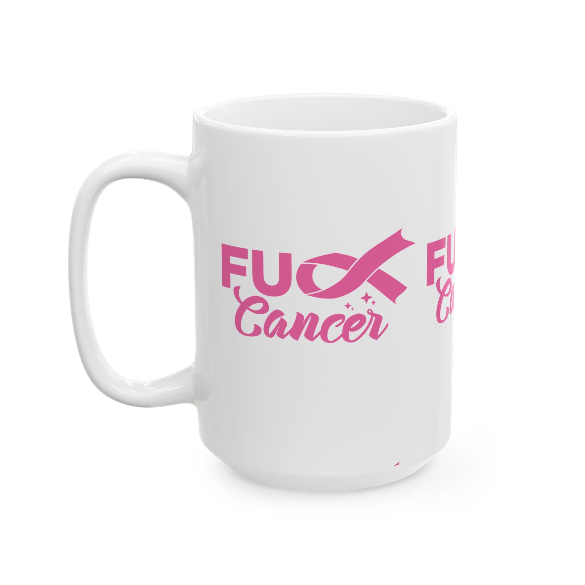 Ceramic Mug, (11oz, 15oz) F*ck Cancer