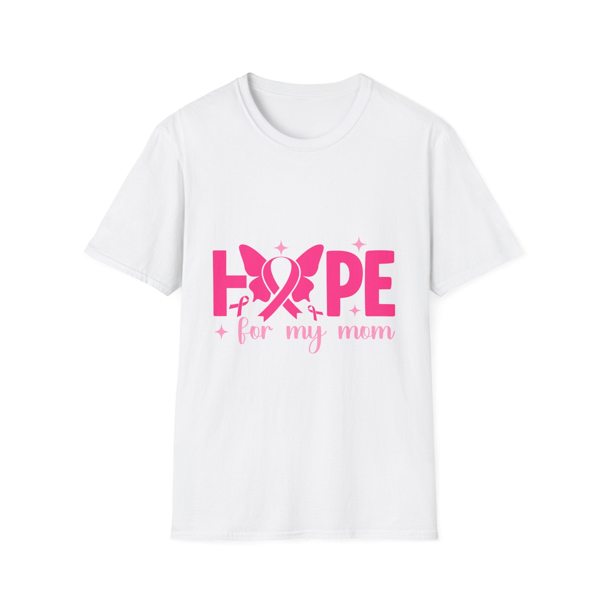 Hope Butterfly Breast Cancer Awareness T-Shirt — “Hope for my mom” Pink Ribbon Tee