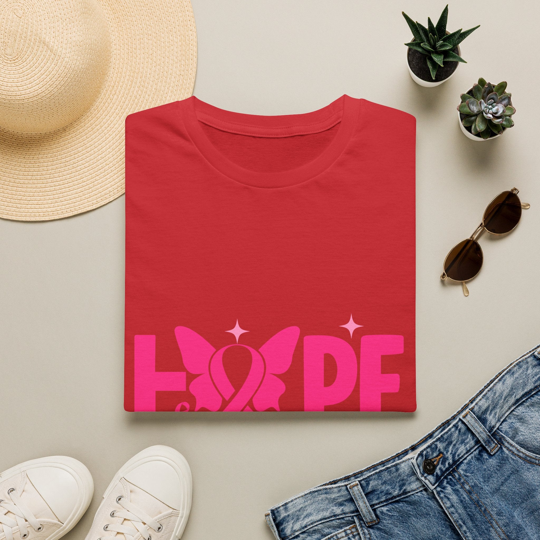 Hope Butterfly Breast Cancer Awareness T-Shirt — “Hope for my mom” Pink Ribbon Tee
