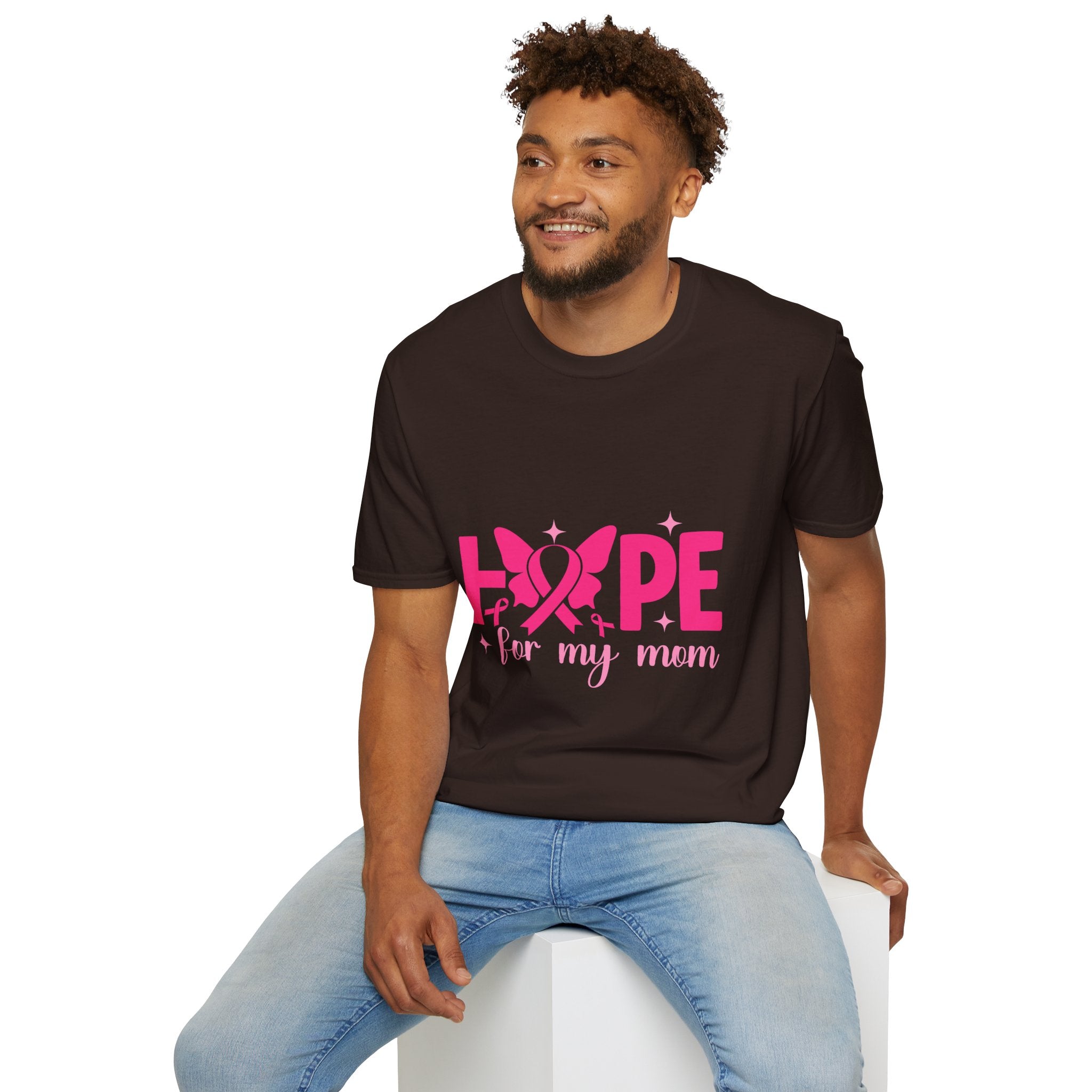 Hope Butterfly Breast Cancer Awareness T-Shirt — “Hope for my mom” Pink Ribbon Tee
