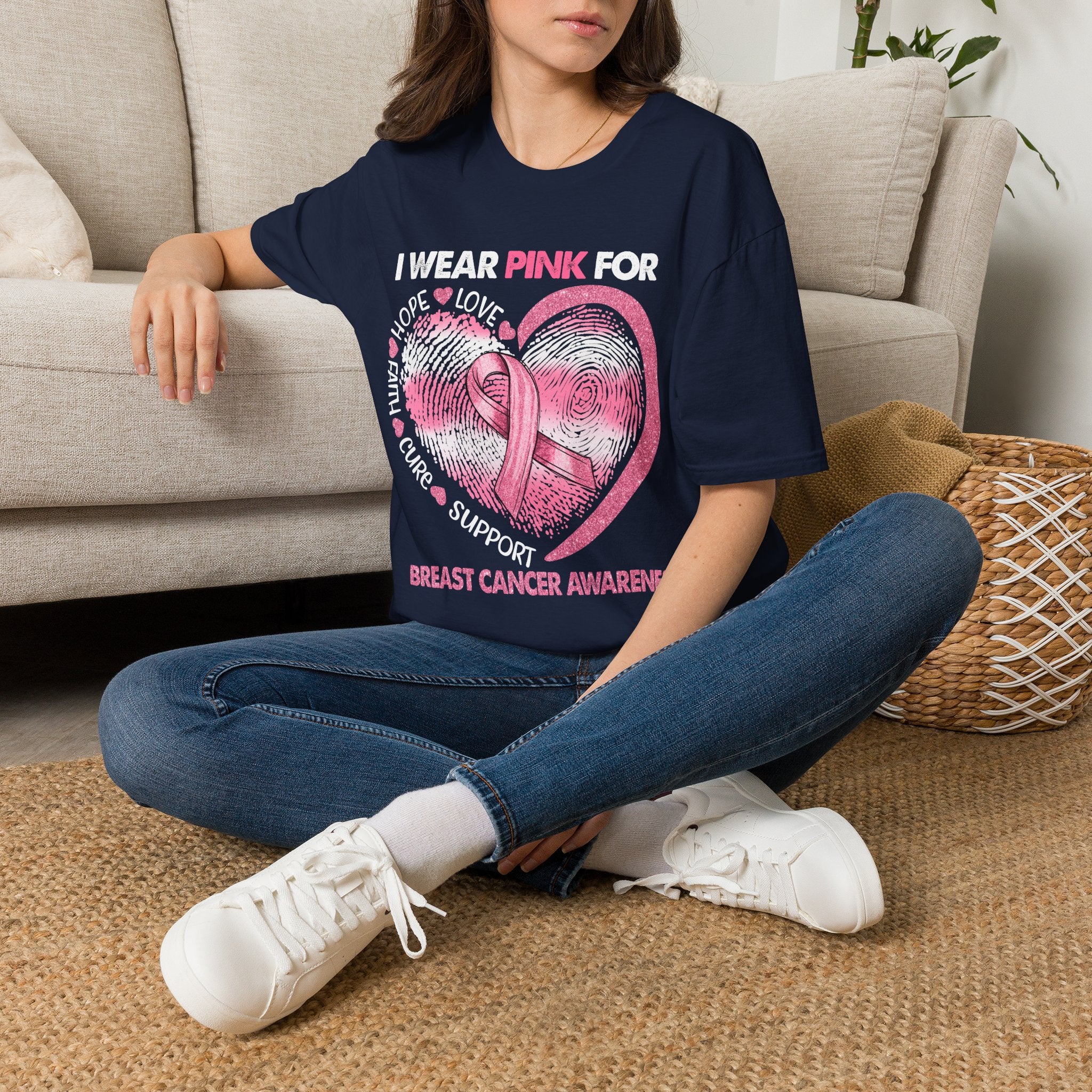 Unisex Softstyle T-Shirt Breast Cancer Awareness Heart