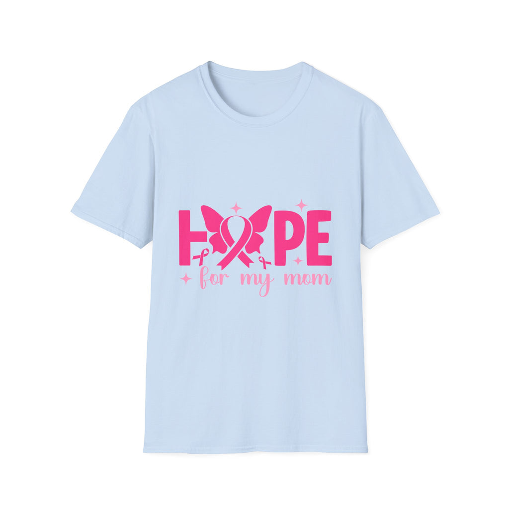 Hope Butterfly Breast Cancer Awareness T-Shirt — “Hope for my mom” Pink Ribbon Tee