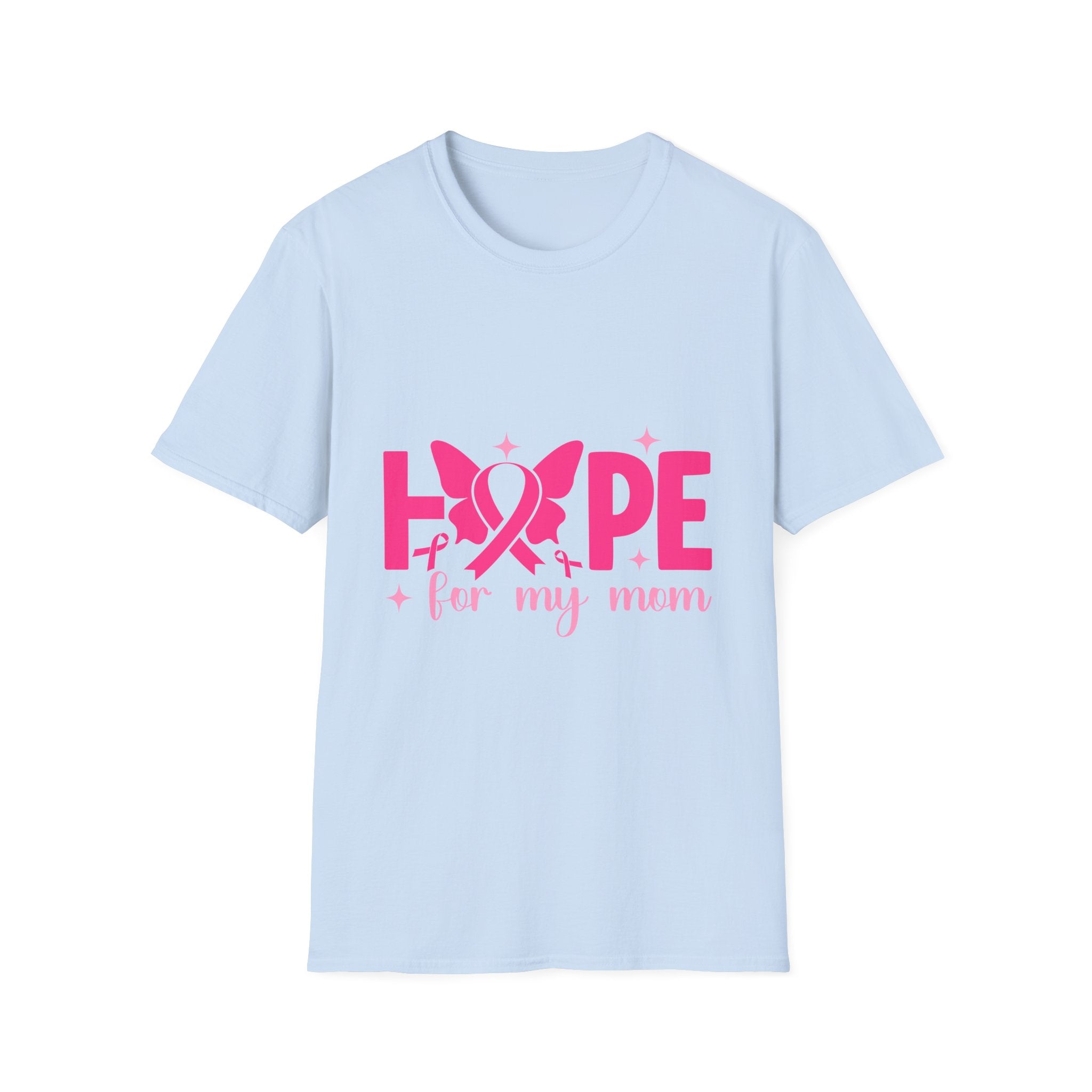 Hope Butterfly Breast Cancer Awareness T-Shirt — “Hope for my mom” Pink Ribbon Tee