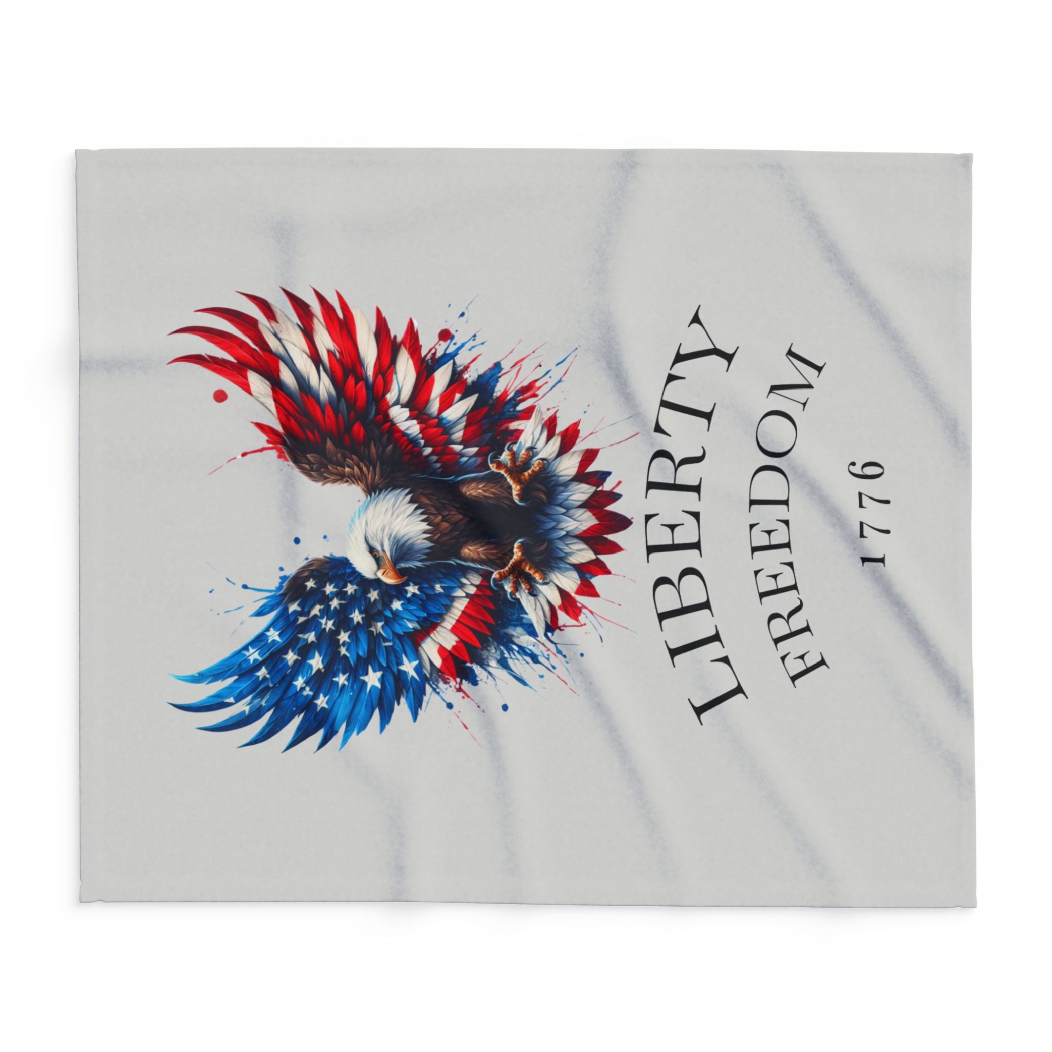 Liberty Freedom 1776 Arctic Fleece Blanket — American Flag Bald Eagle Throw