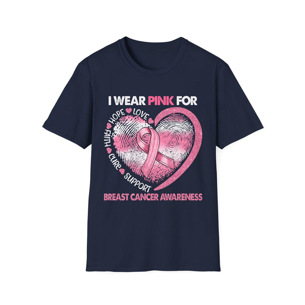 Unisex Softstyle T-Shirt Breast Cancer Awareness Heart