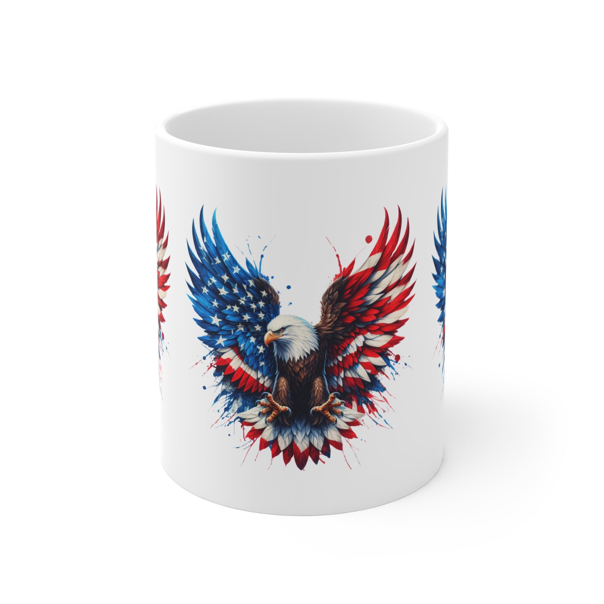 Patriotic Eagle Mug — American Flag Wings 11oz Coffee Cup