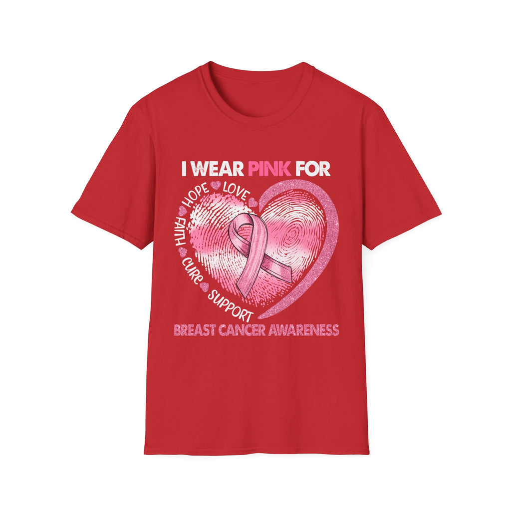 Unisex Softstyle T-Shirt Breast Cancer Awareness Heart