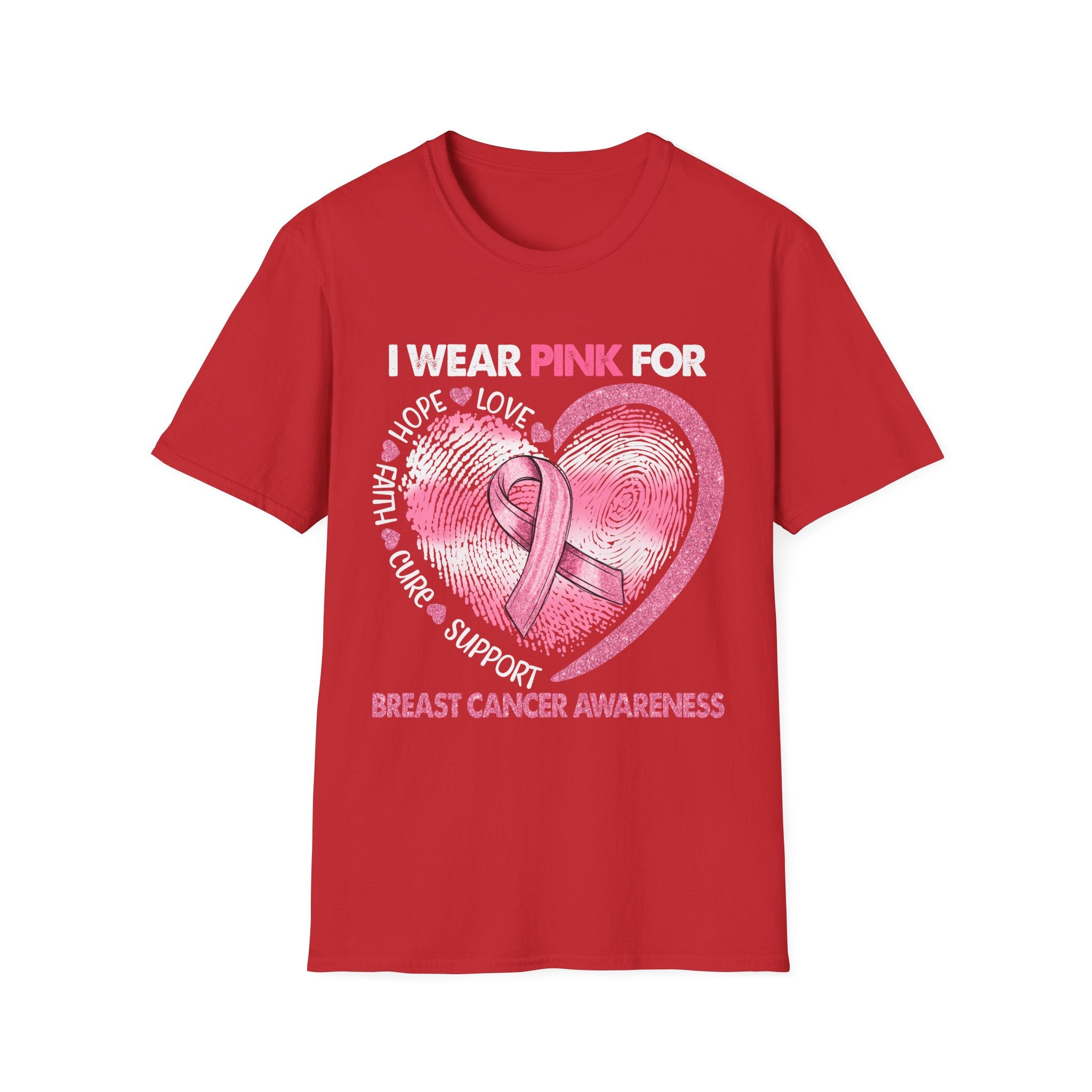 Unisex Softstyle T-Shirt Breast Cancer Awareness Heart
