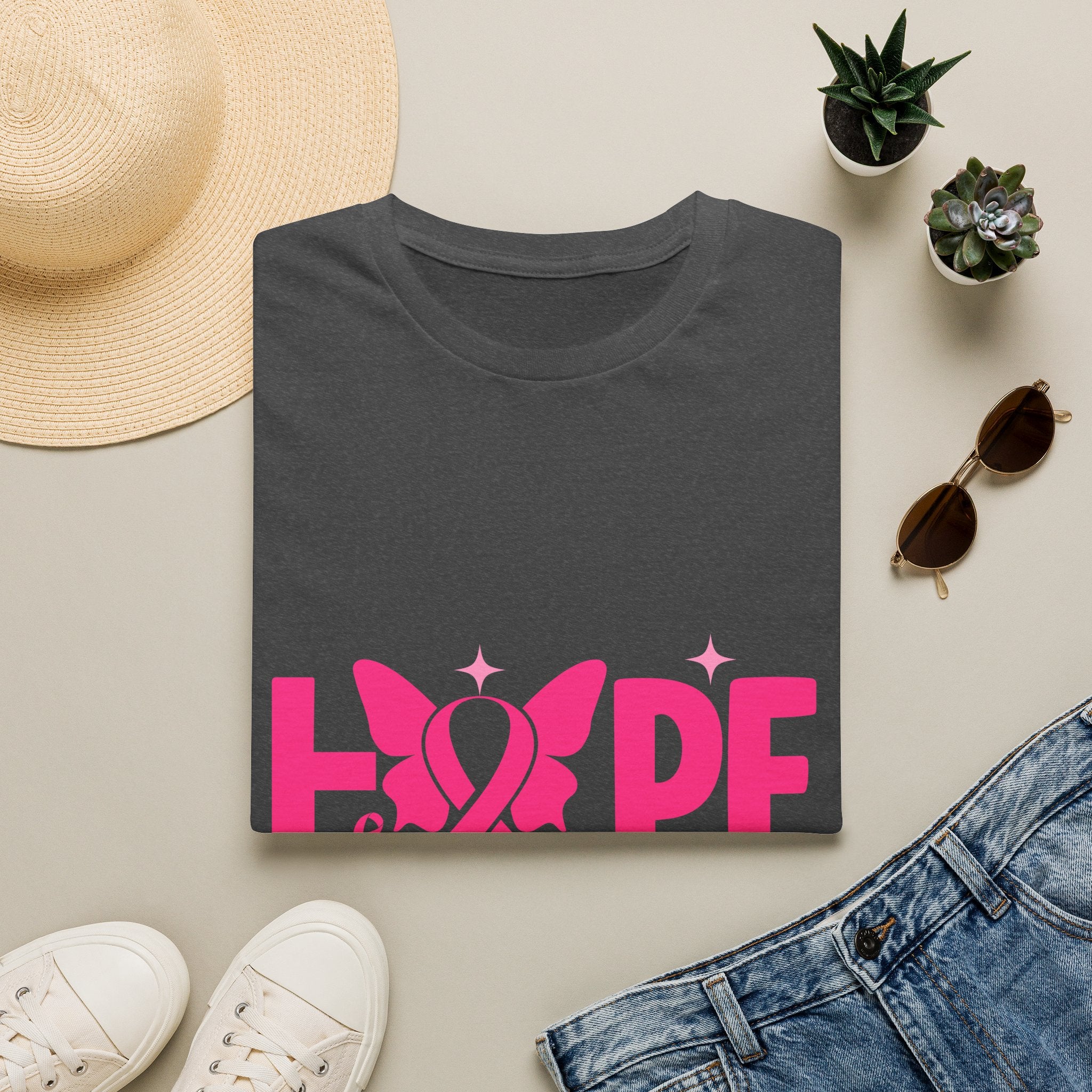 Hope Butterfly Breast Cancer Awareness T-Shirt — “Hope for my mom” Pink Ribbon Tee