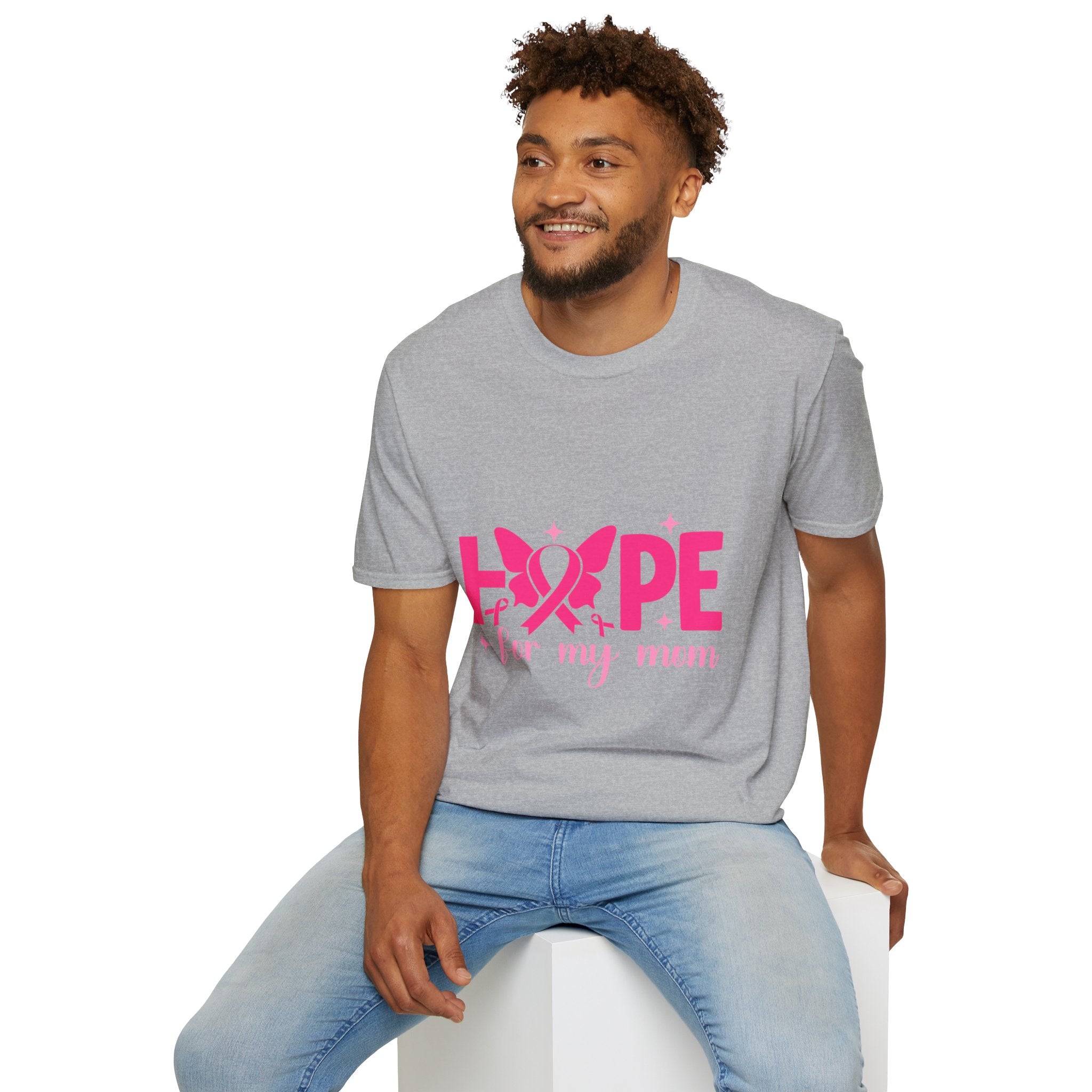 Hope Butterfly Breast Cancer Awareness T-Shirt — “Hope for my mom” Pink Ribbon Tee
