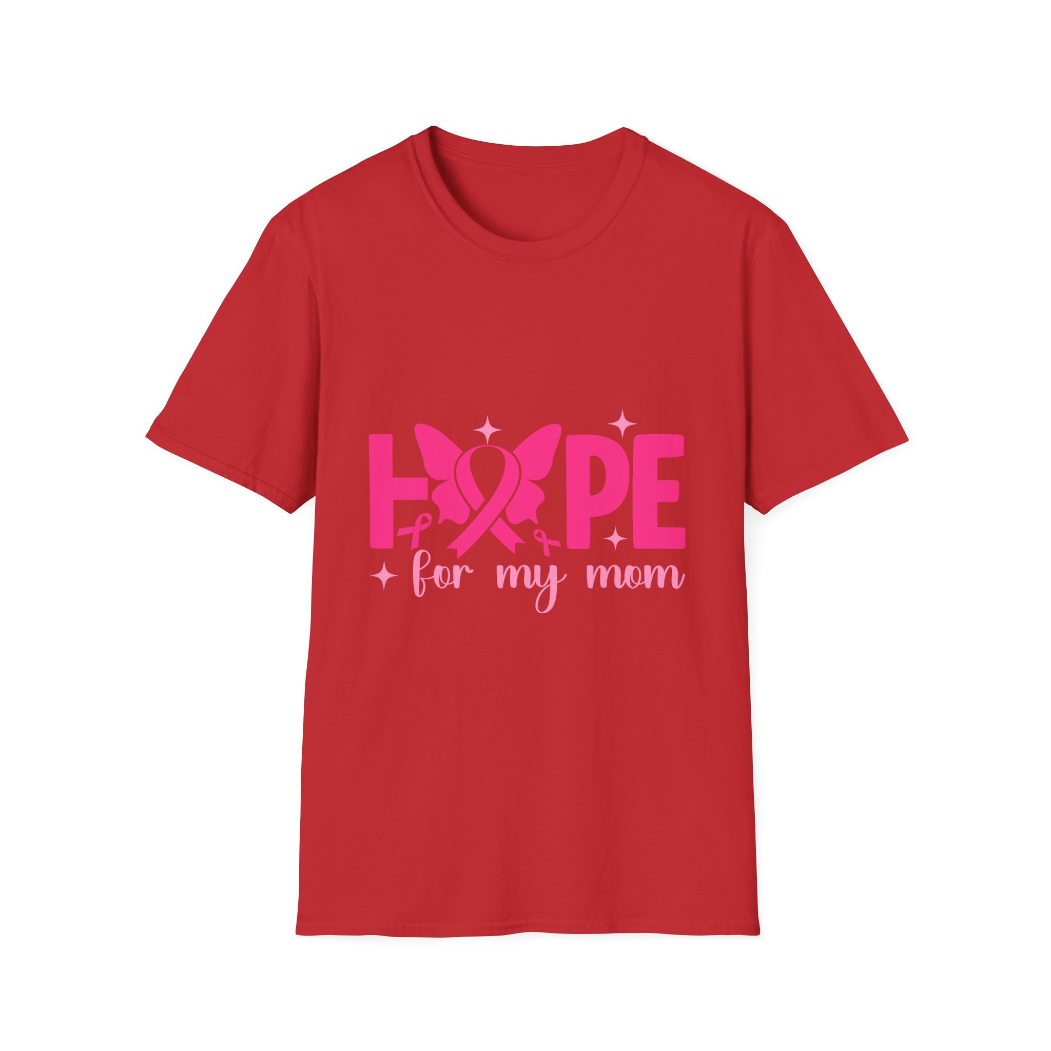 Hope Butterfly Breast Cancer Awareness T-Shirt — “Hope for my mom” Pink Ribbon Tee