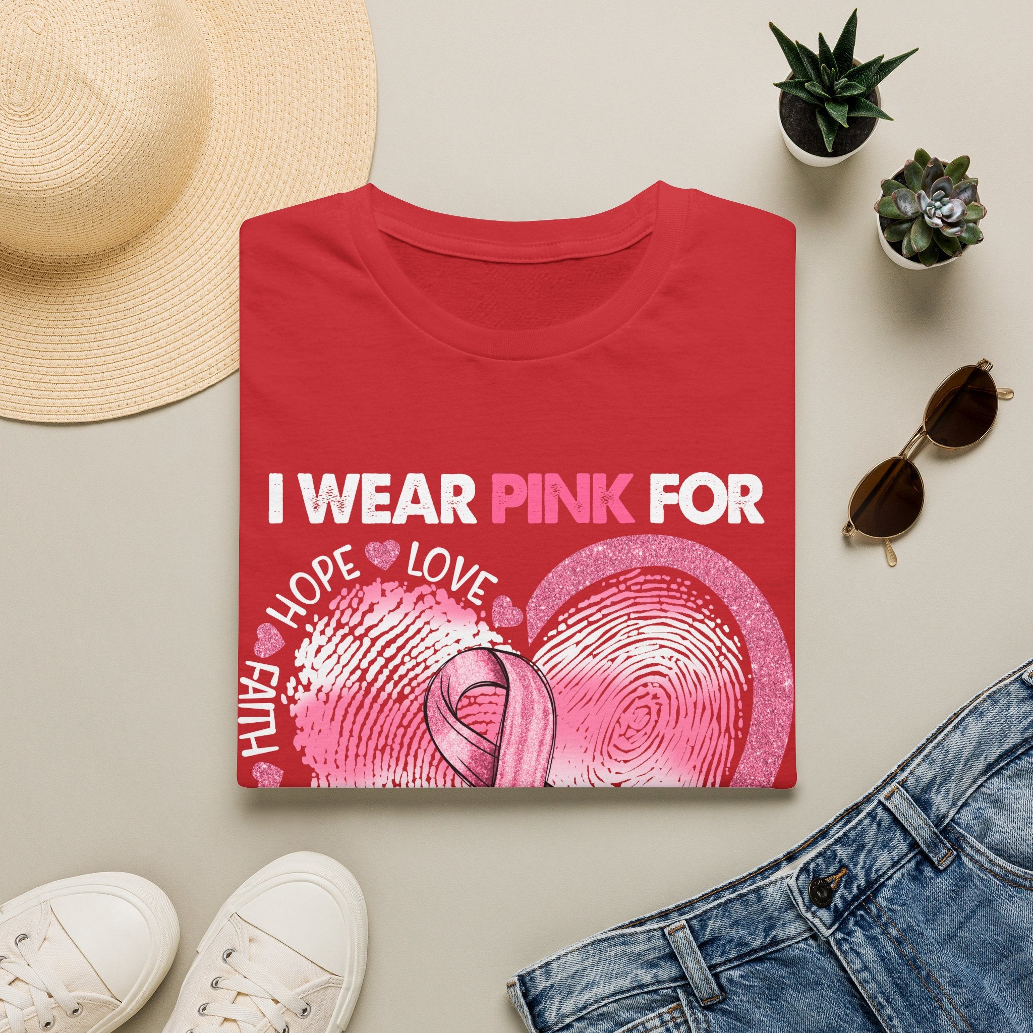 Unisex Softstyle T-Shirt Breast Cancer Awareness Heart