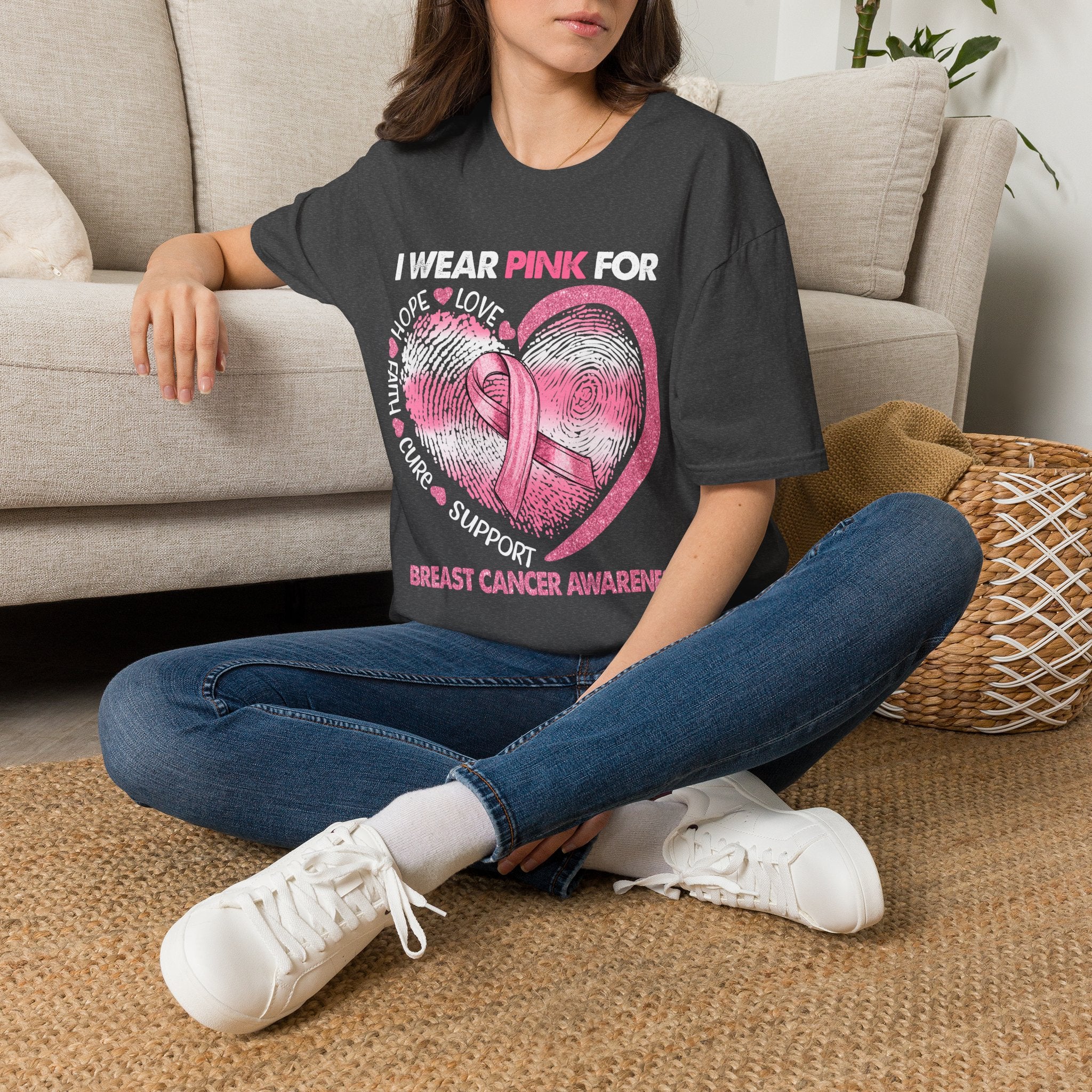 Unisex Softstyle T-Shirt Breast Cancer Awareness Heart