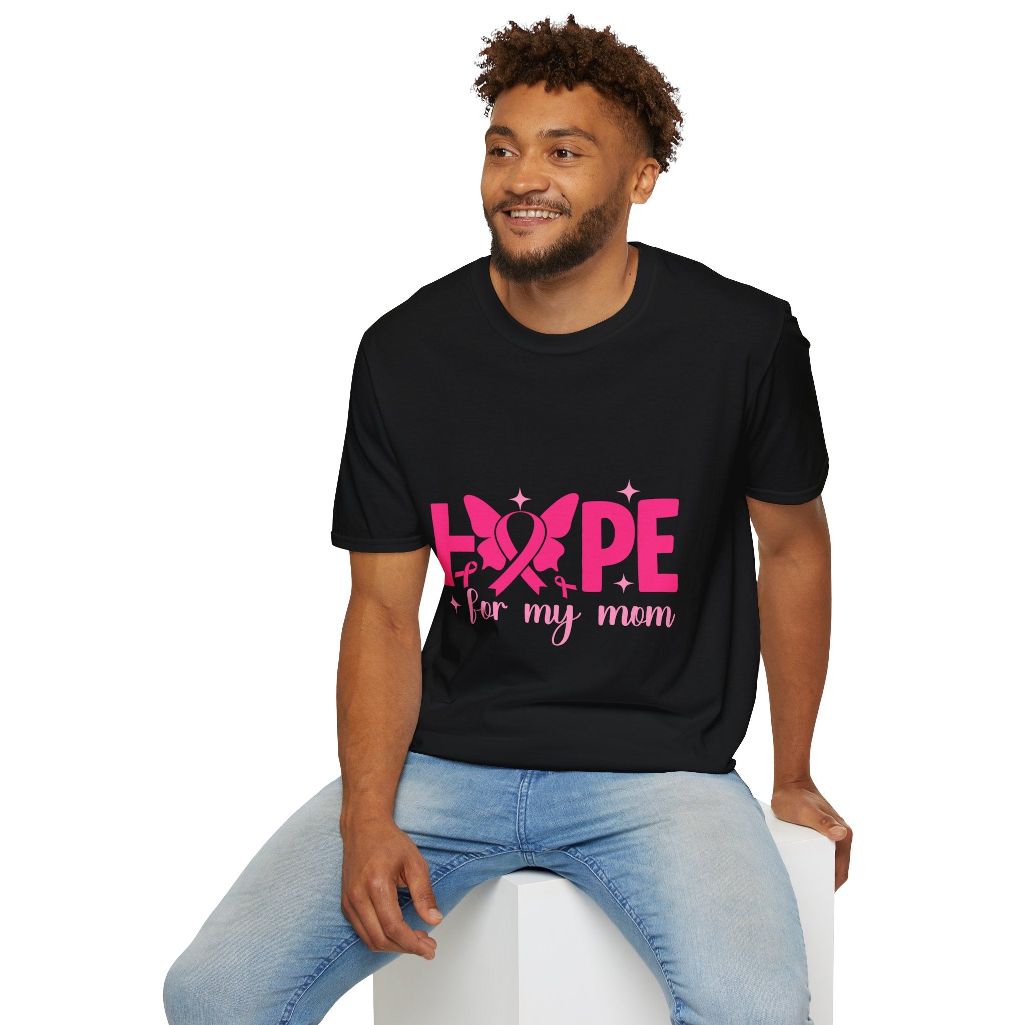 Hope Butterfly Breast Cancer Awareness T-Shirt — “Hope for my mom” Pink Ribbon Tee