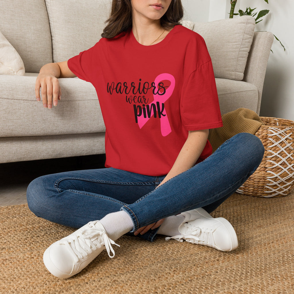 Breast Cancer Awareness T-Shirt — "Warriors Wear Pink" Ribbon Tee