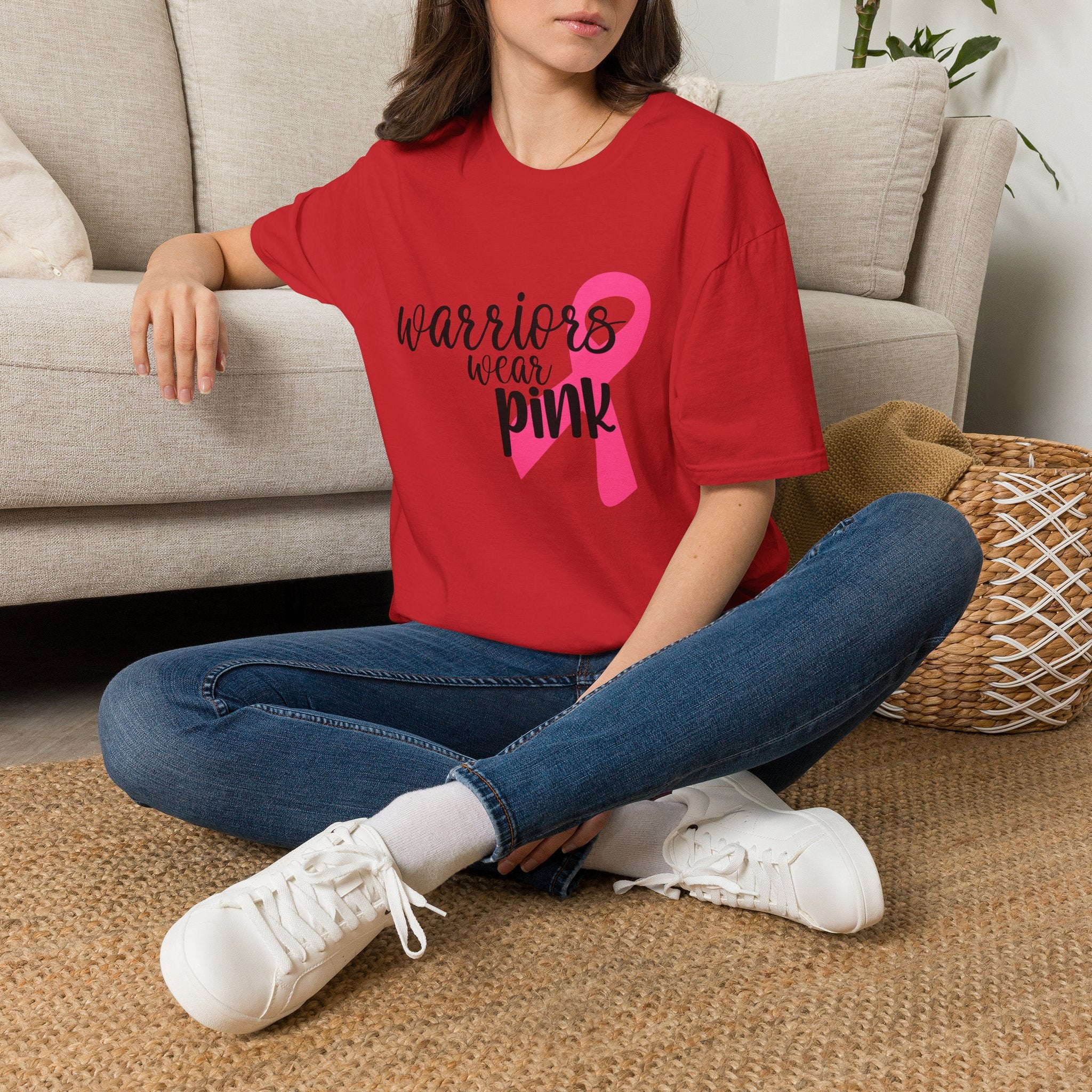 Breast Cancer Awareness T-Shirt — "Warriors Wear Pink" Ribbon Tee