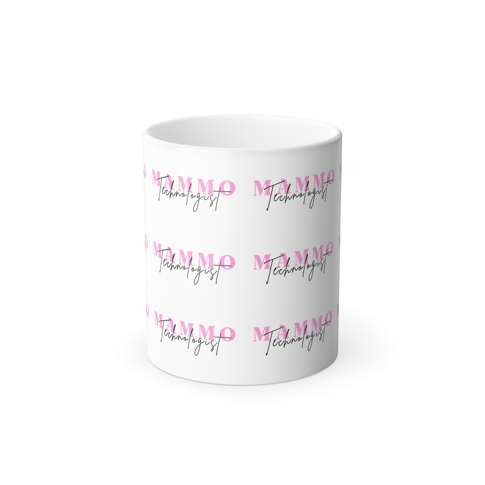 Color-Changing 11oz Mug — 'MAMMO' Breast Cancer Awareness Thermal Coffee Cup