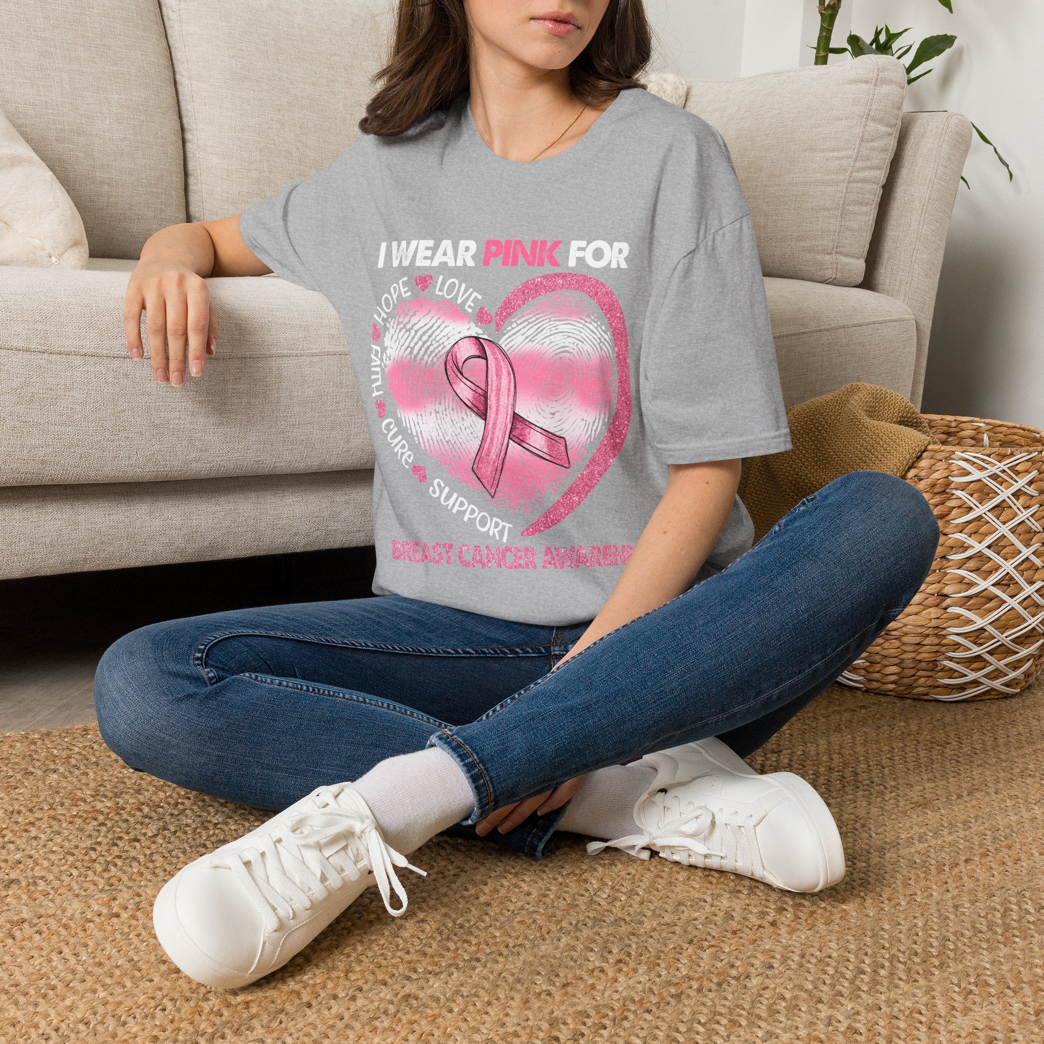 Unisex Softstyle T-Shirt Breast Cancer Awareness Heart