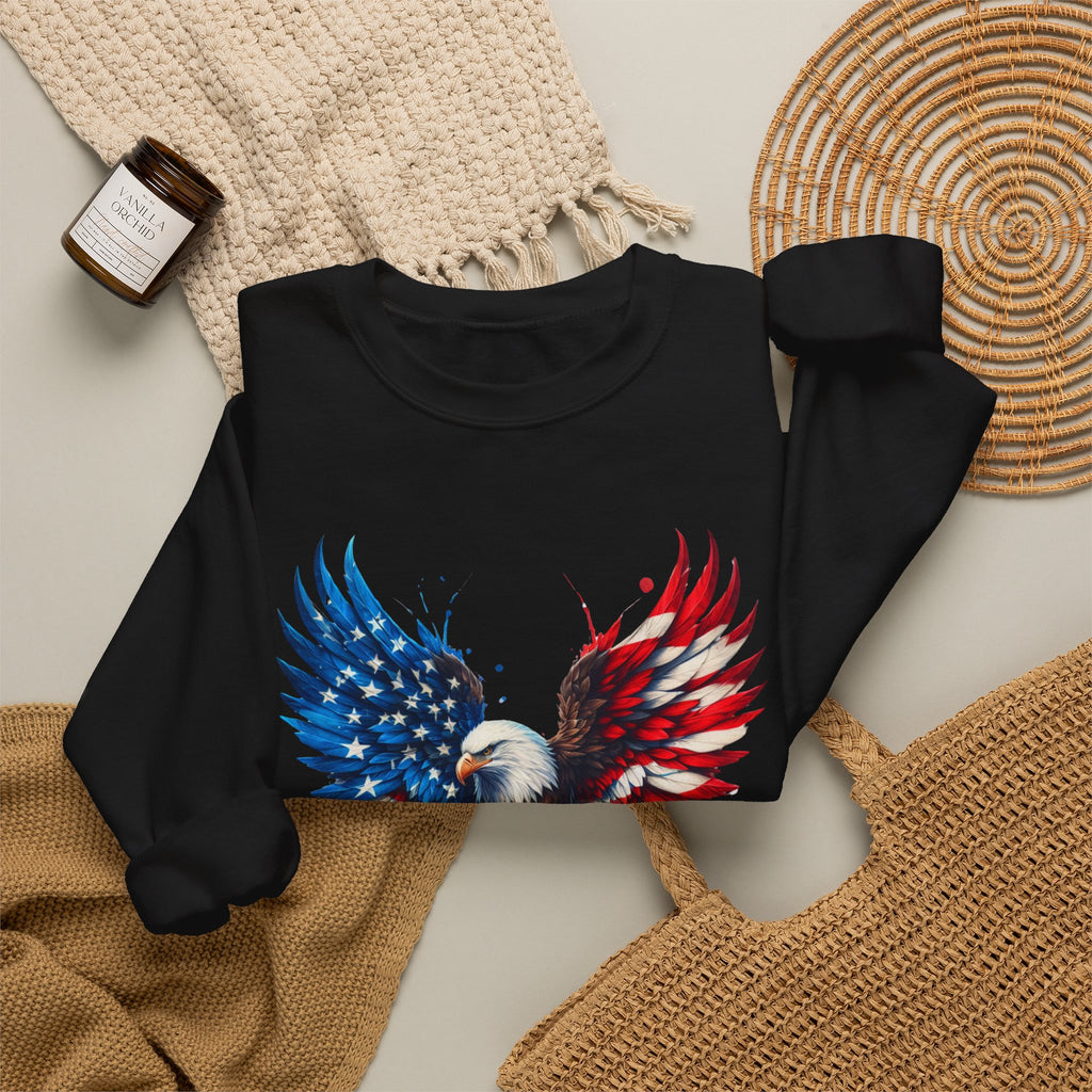American Flag Bald Eagle Crewneck Sweatshirt USA