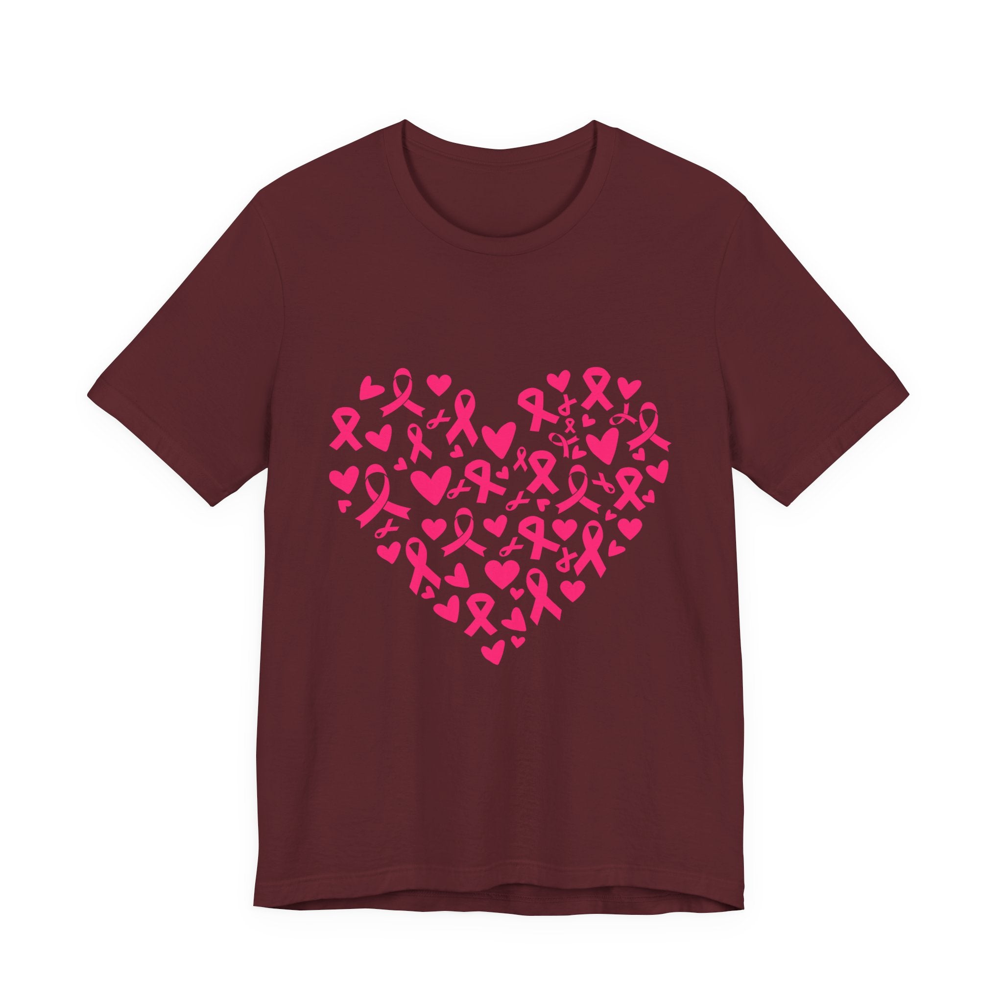 Breast Cancer Awareness Ribbon Heart Tee
