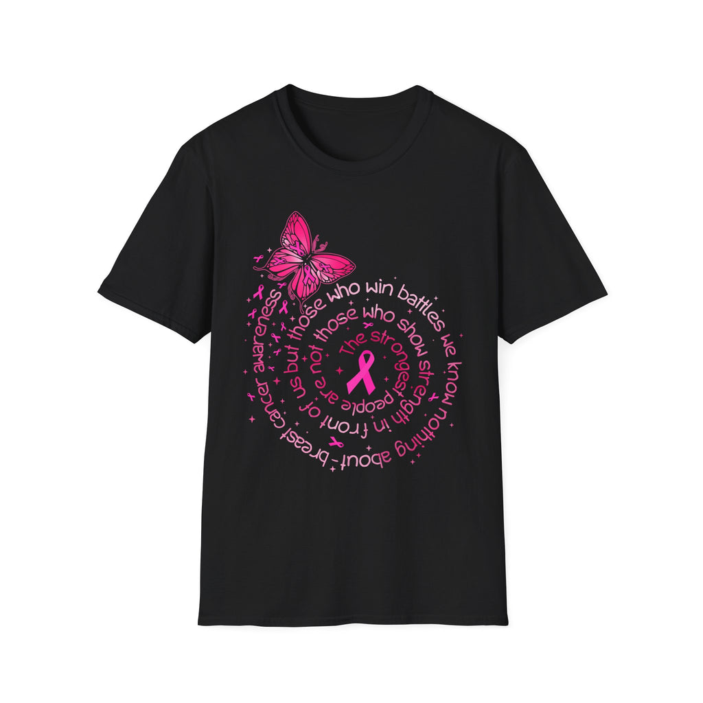 Breast Cancer Awareness Butterfly T-Shirt — Pink Ribbon Survivor Support Tee