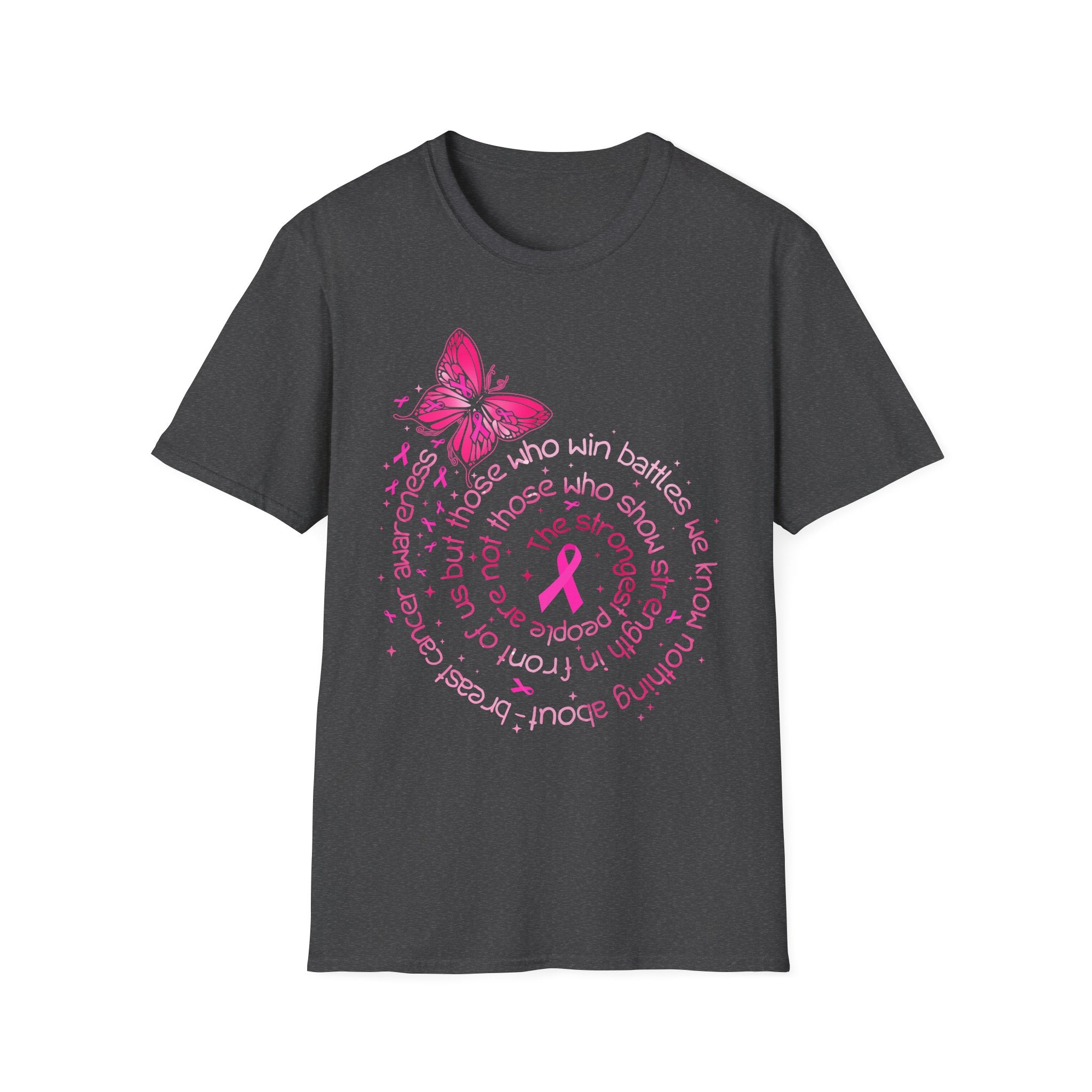 Breast Cancer Awareness Butterfly T-Shirt — Pink Ribbon Survivor Support Tee