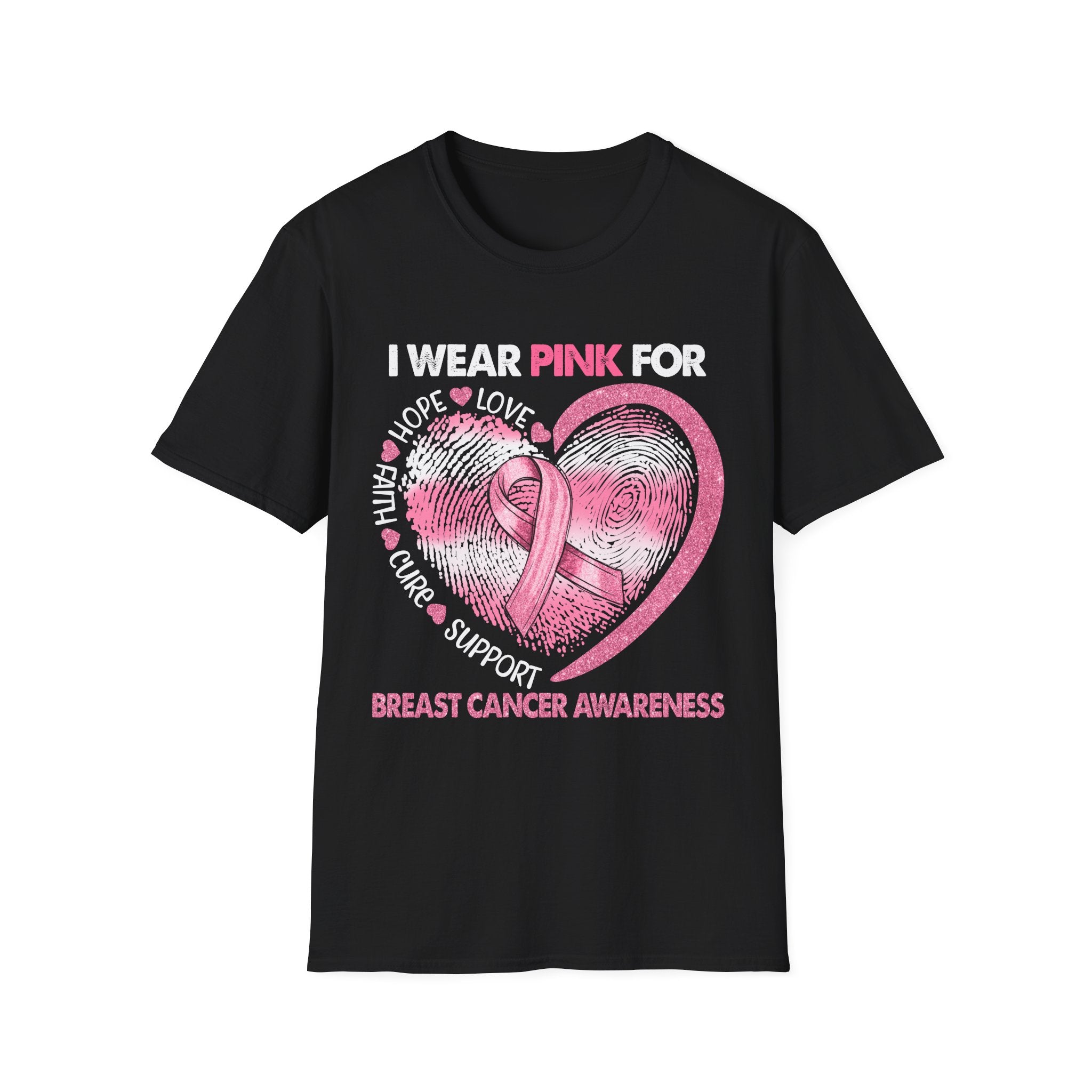 Unisex Softstyle T-Shirt Breast Cancer Awareness Heart