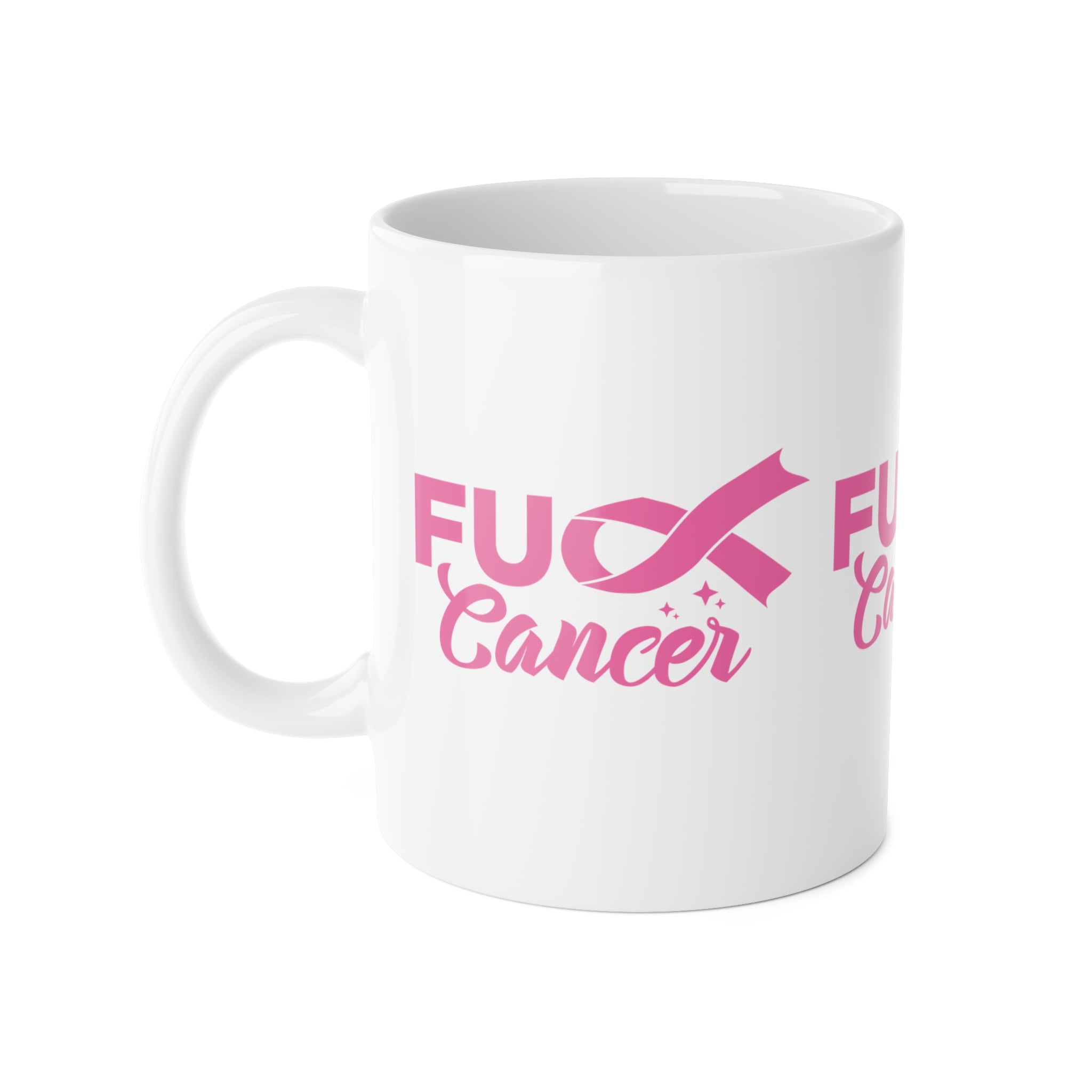 Cancer Awareness Mug — Pink "F*ck Cancer" Ribbon 11oz
