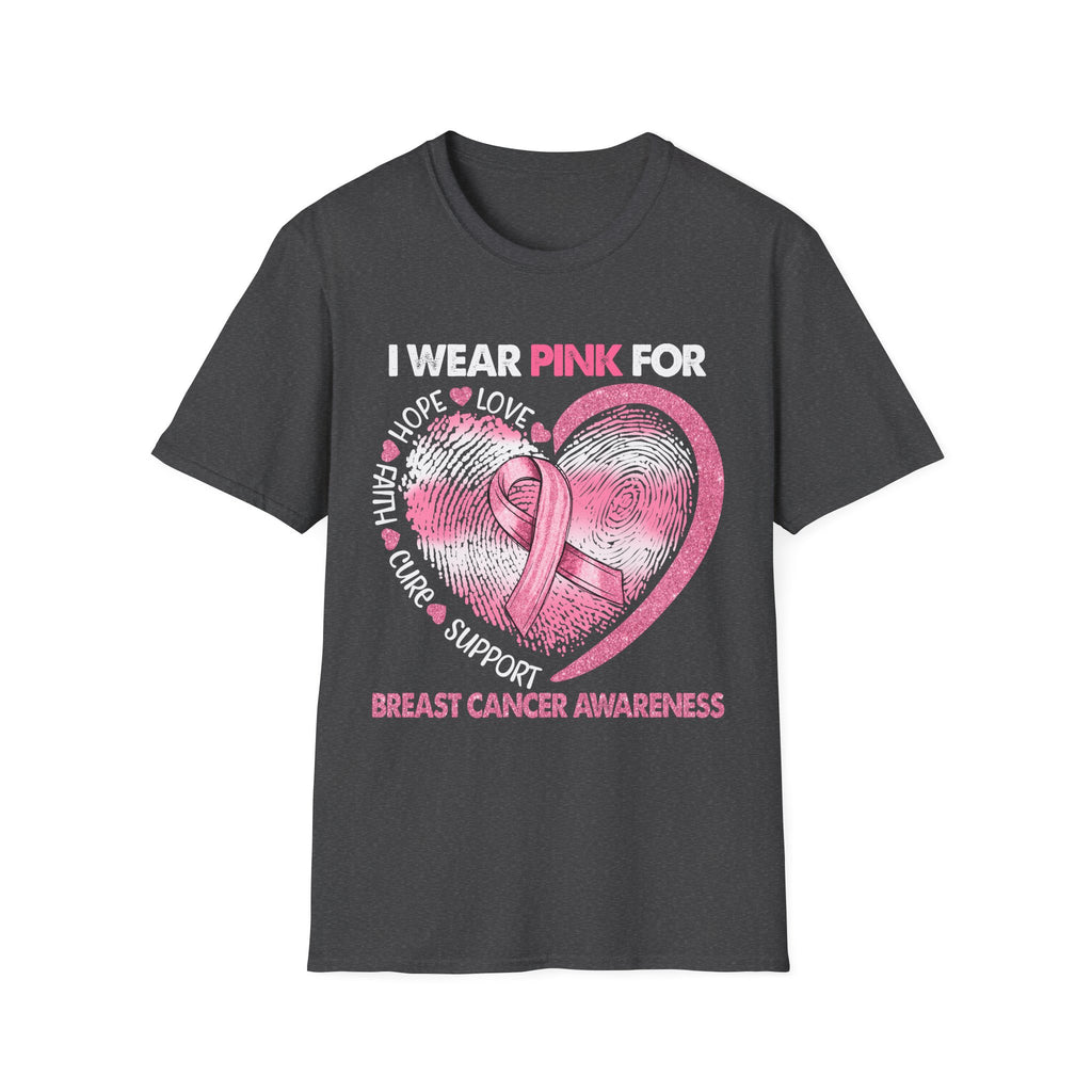 Unisex Softstyle T-Shirt Breast Cancer Awareness Heart