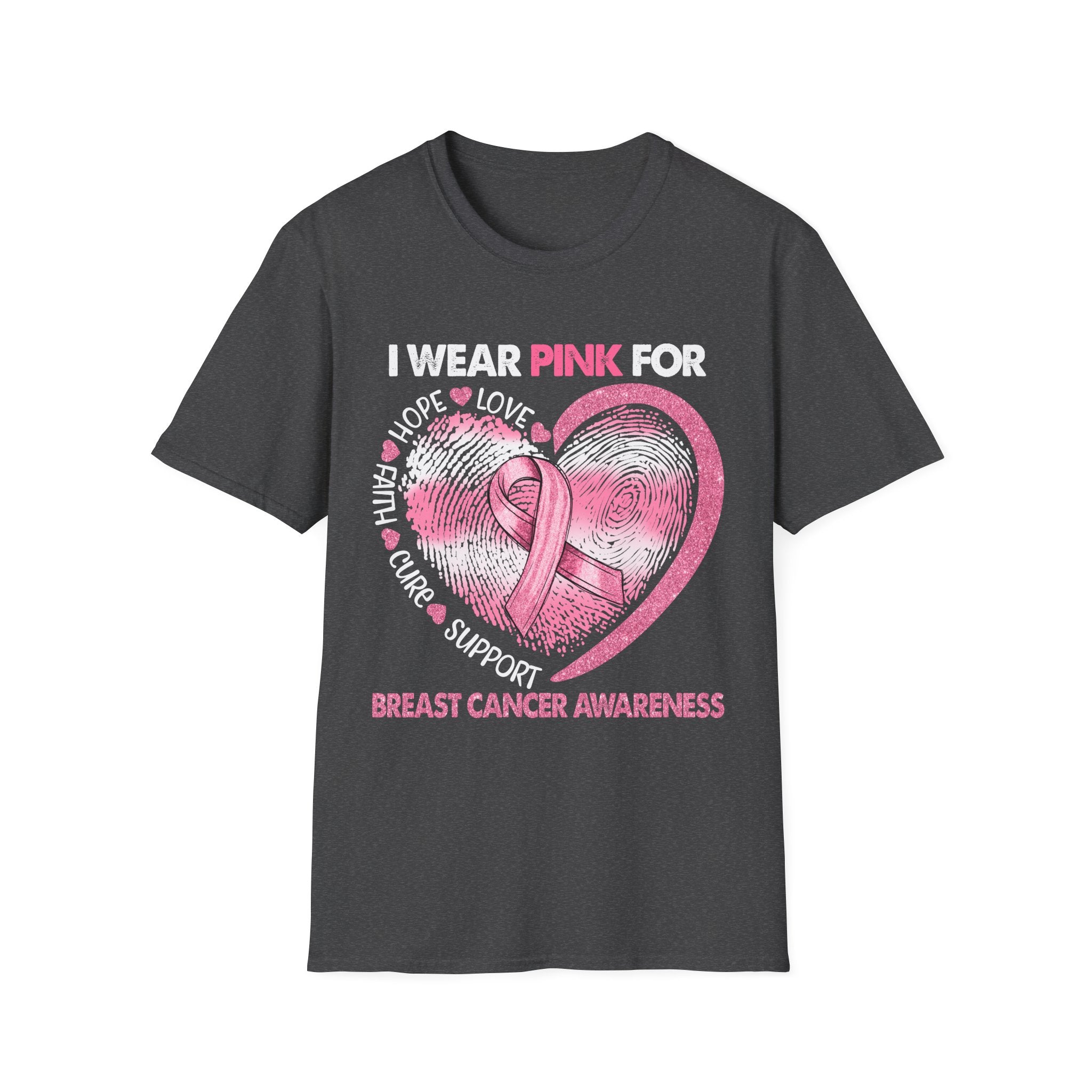 Unisex Softstyle T-Shirt Breast Cancer Awareness Heart