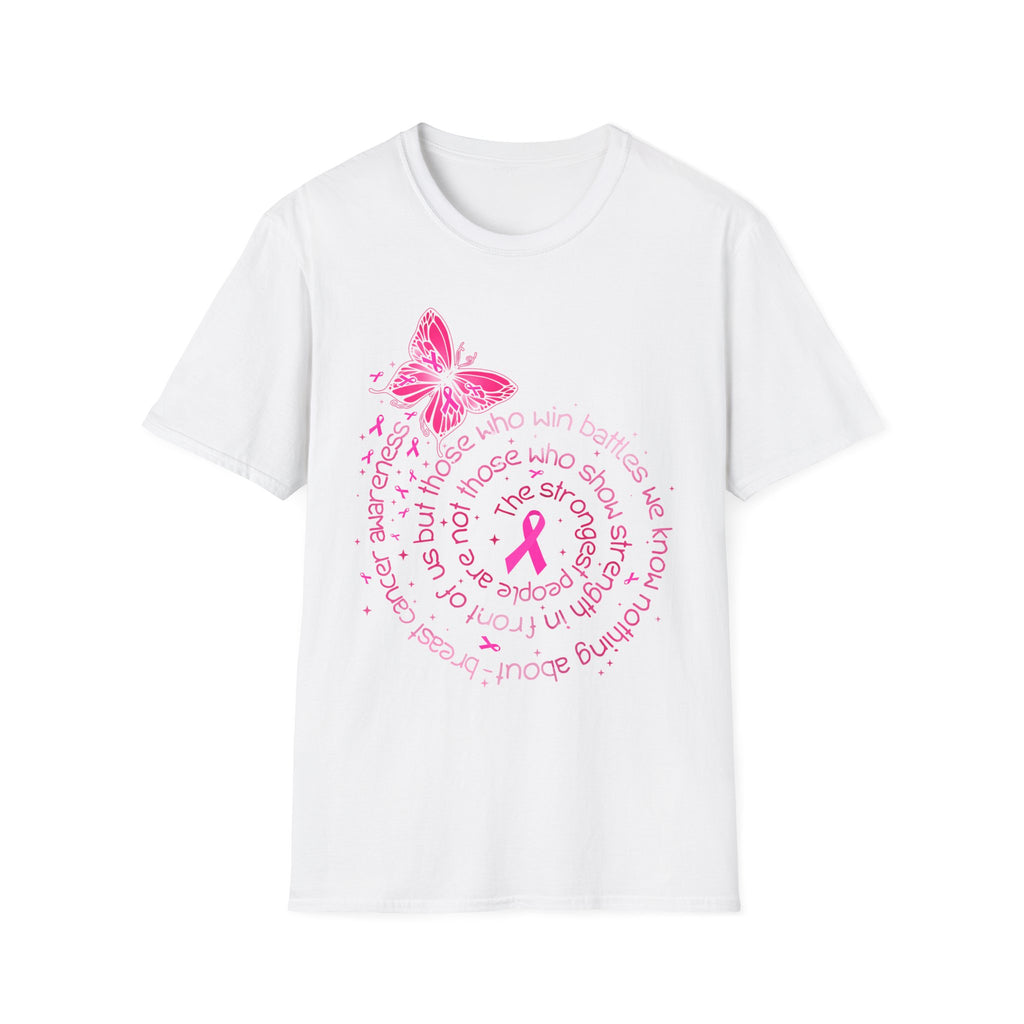 Breast Cancer Awareness Butterfly T-Shirt — Pink Ribbon Survivor Support Tee