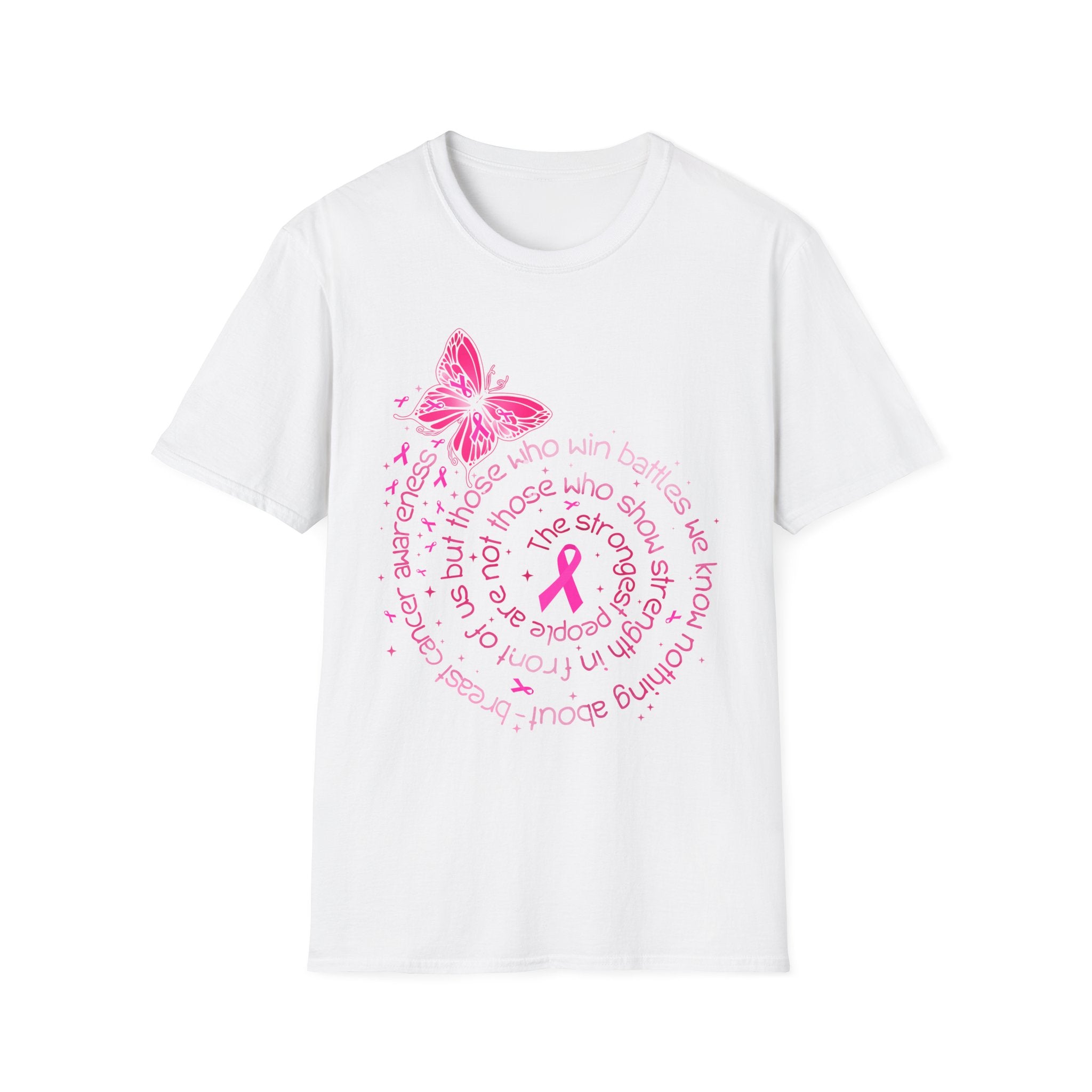 Breast Cancer Awareness Butterfly T-Shirt — Pink Ribbon Survivor Support Tee