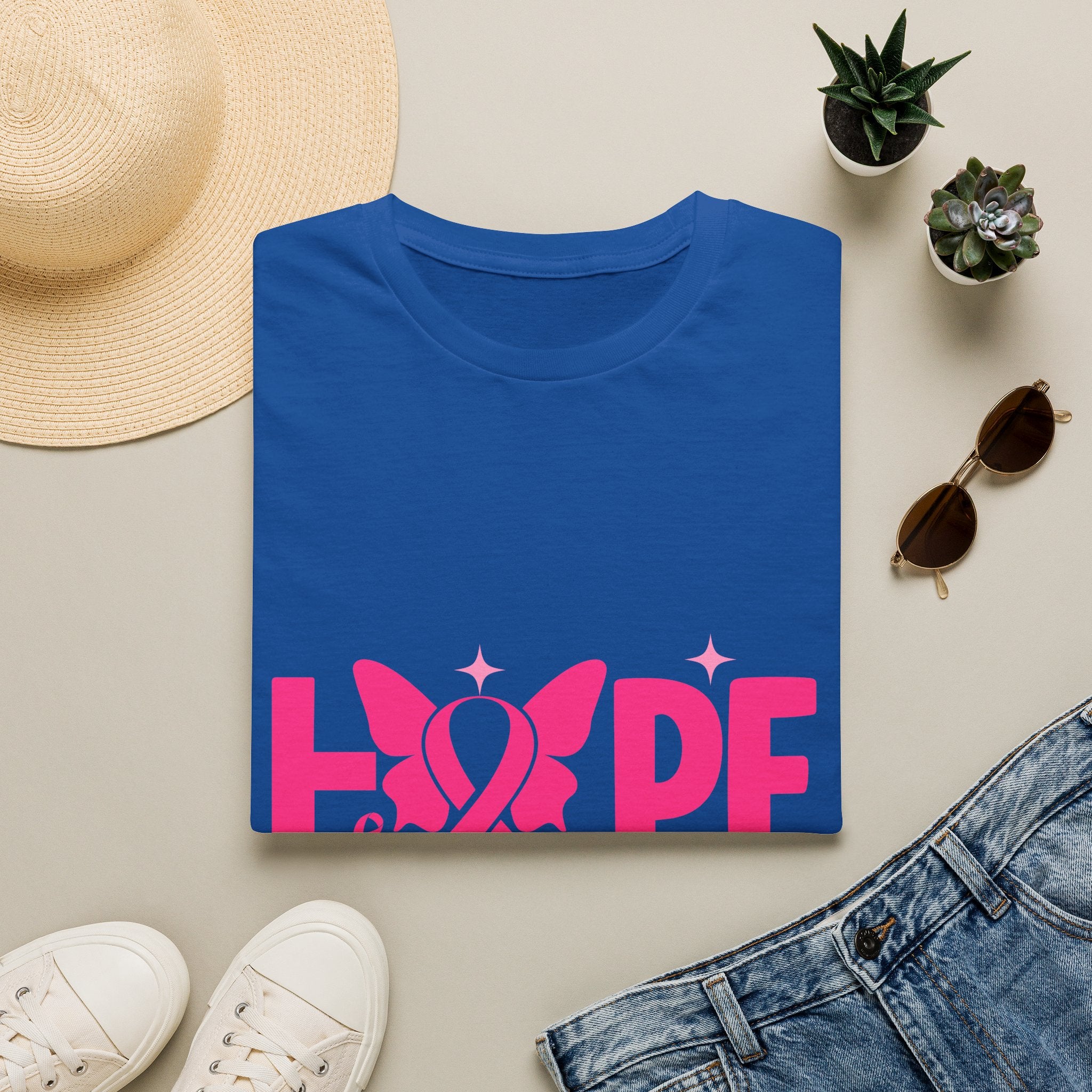 Hope Butterfly Breast Cancer Awareness T-Shirt — “Hope for my mom” Pink Ribbon Tee