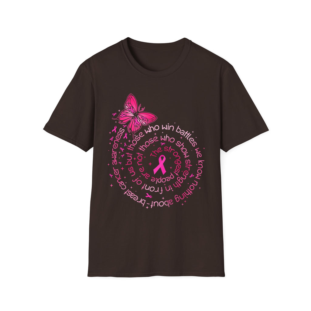 Breast Cancer Awareness Butterfly T-Shirt — Pink Ribbon Survivor Support Tee