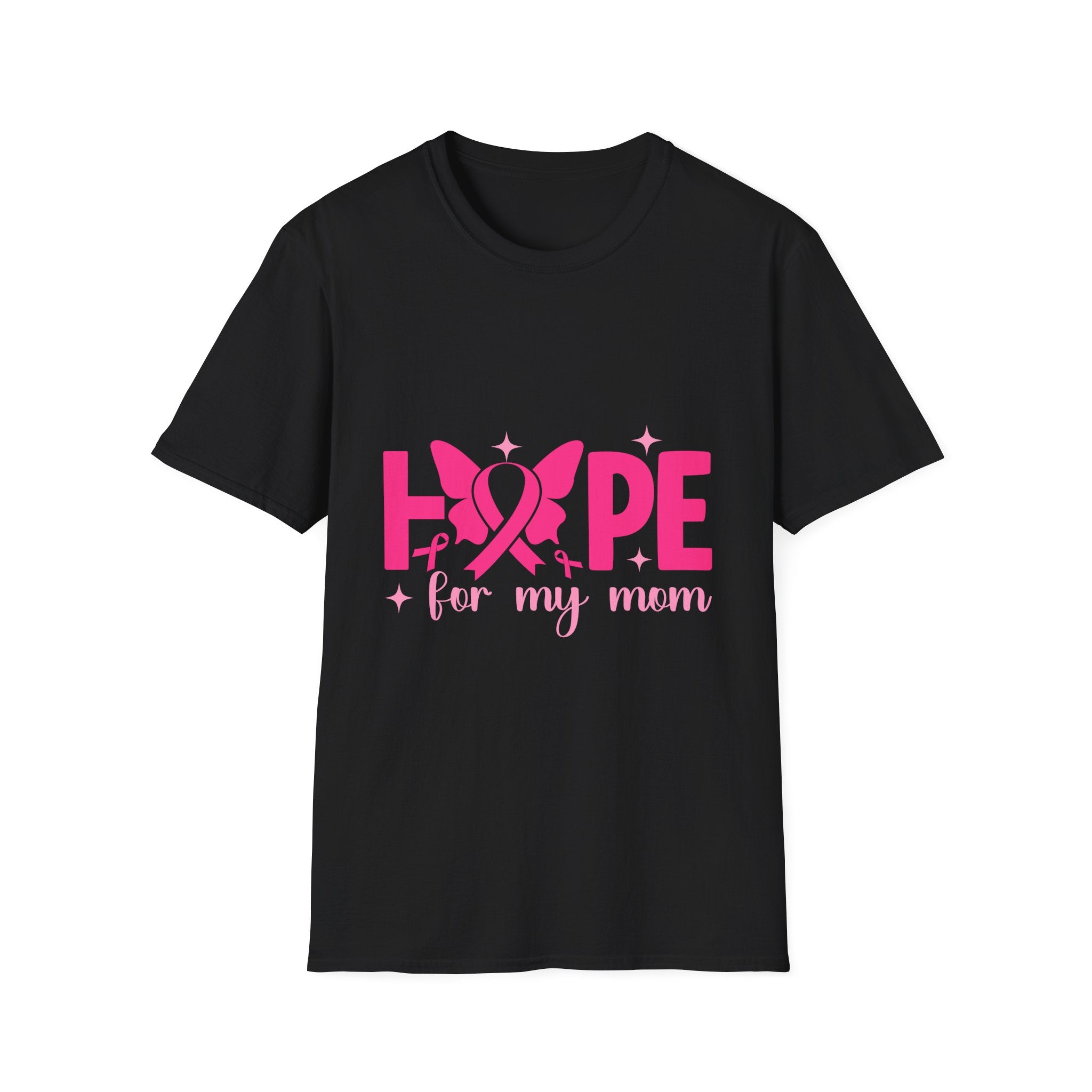 Hope Butterfly Breast Cancer Awareness T-Shirt — “Hope for my mom” Pink Ribbon Tee