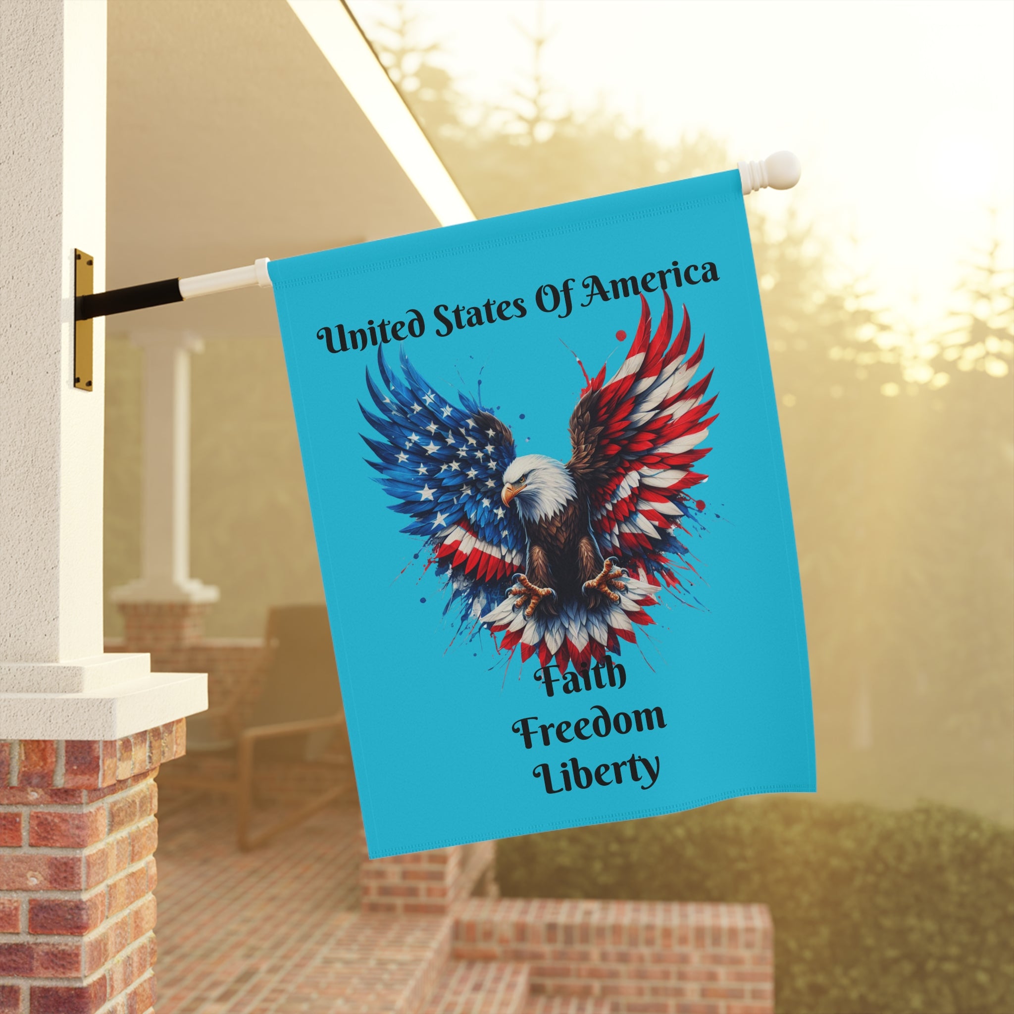 Patriotic Eagle Garden Flag – American Flag Wings House Banner for 4th of July, Memorial Day, Veterans Day