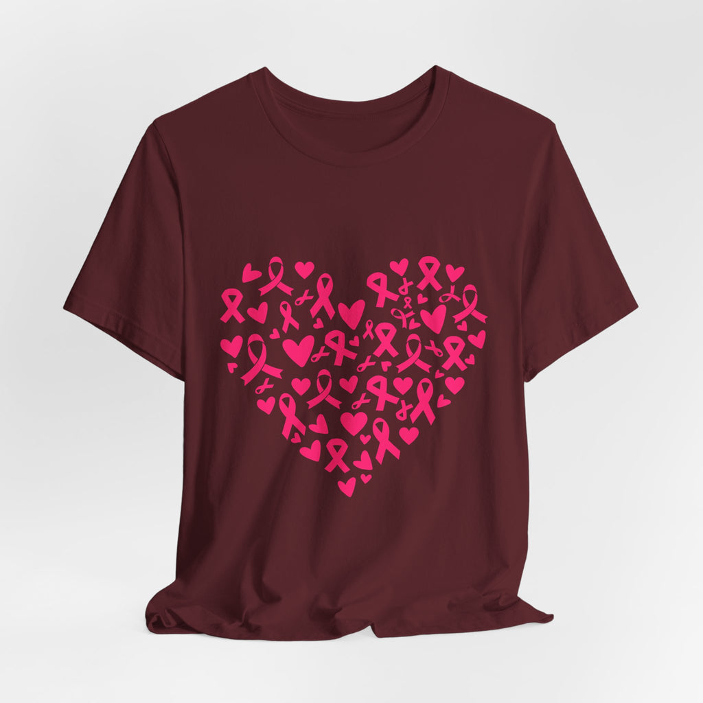 Breast Cancer Awareness Ribbon Heart Tee
