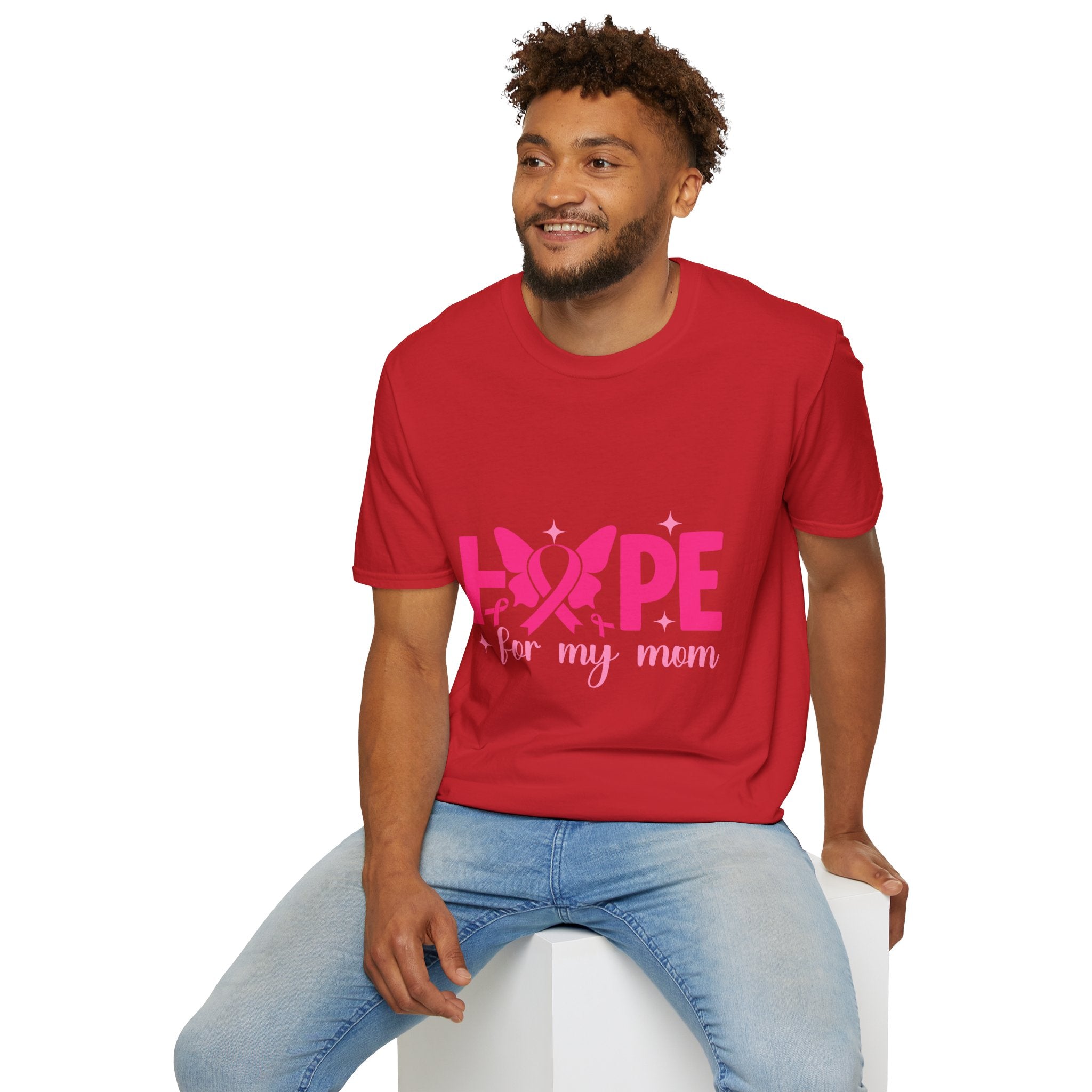 Hope Butterfly Breast Cancer Awareness T-Shirt — “Hope for my mom” Pink Ribbon Tee