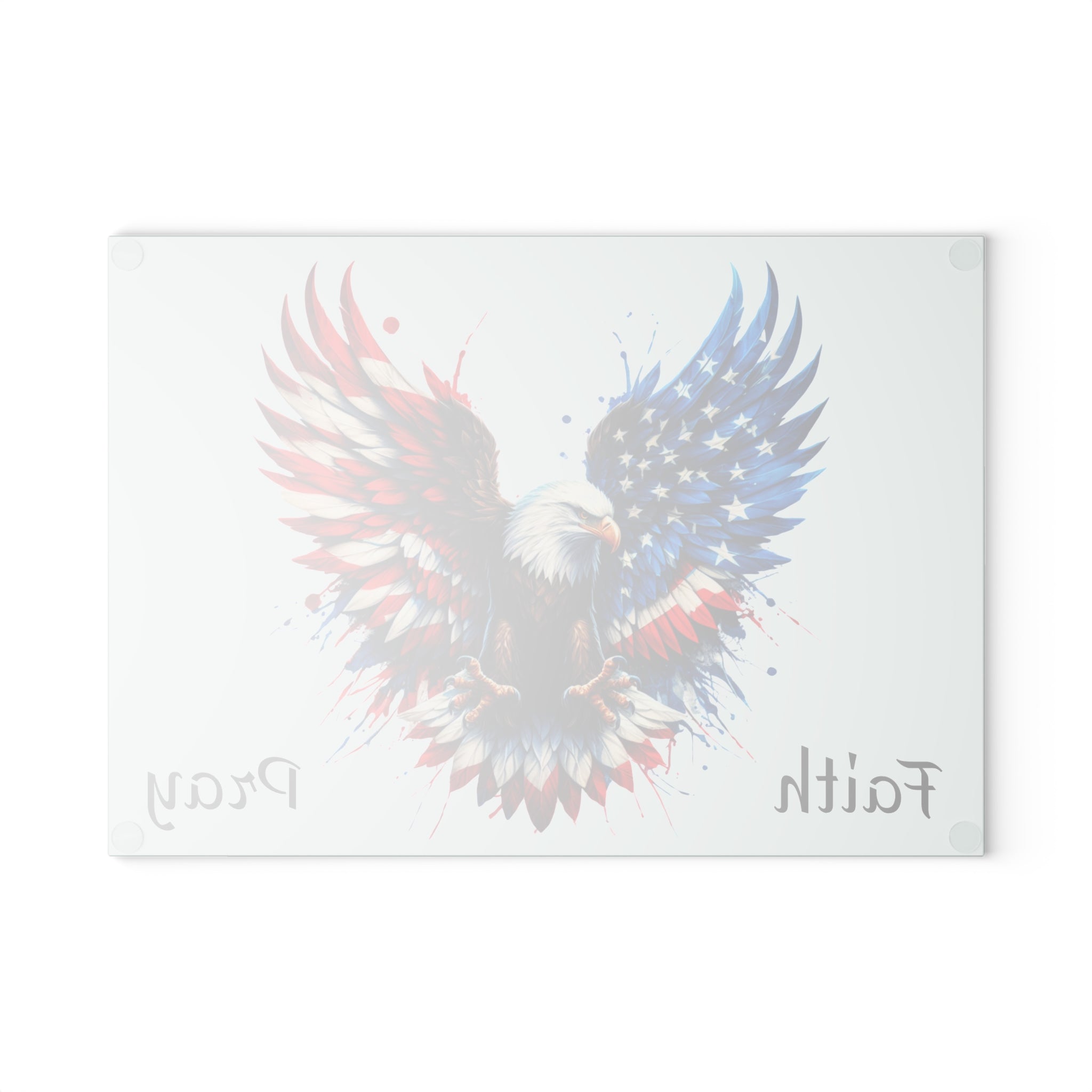 Patriotic Bald Eagle Glass Cutting Board – American Flag Kitchen Prep Board