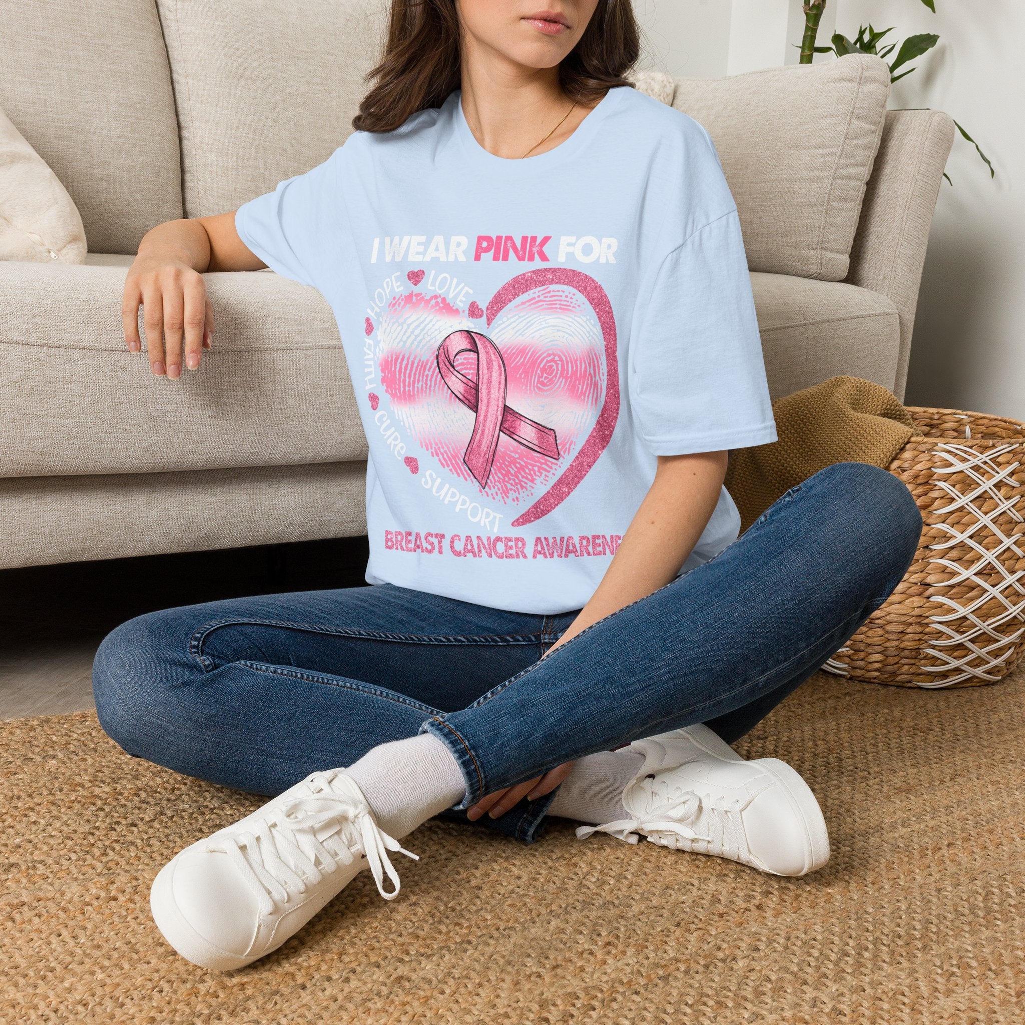 Unisex Softstyle T-Shirt Breast Cancer Awareness Heart