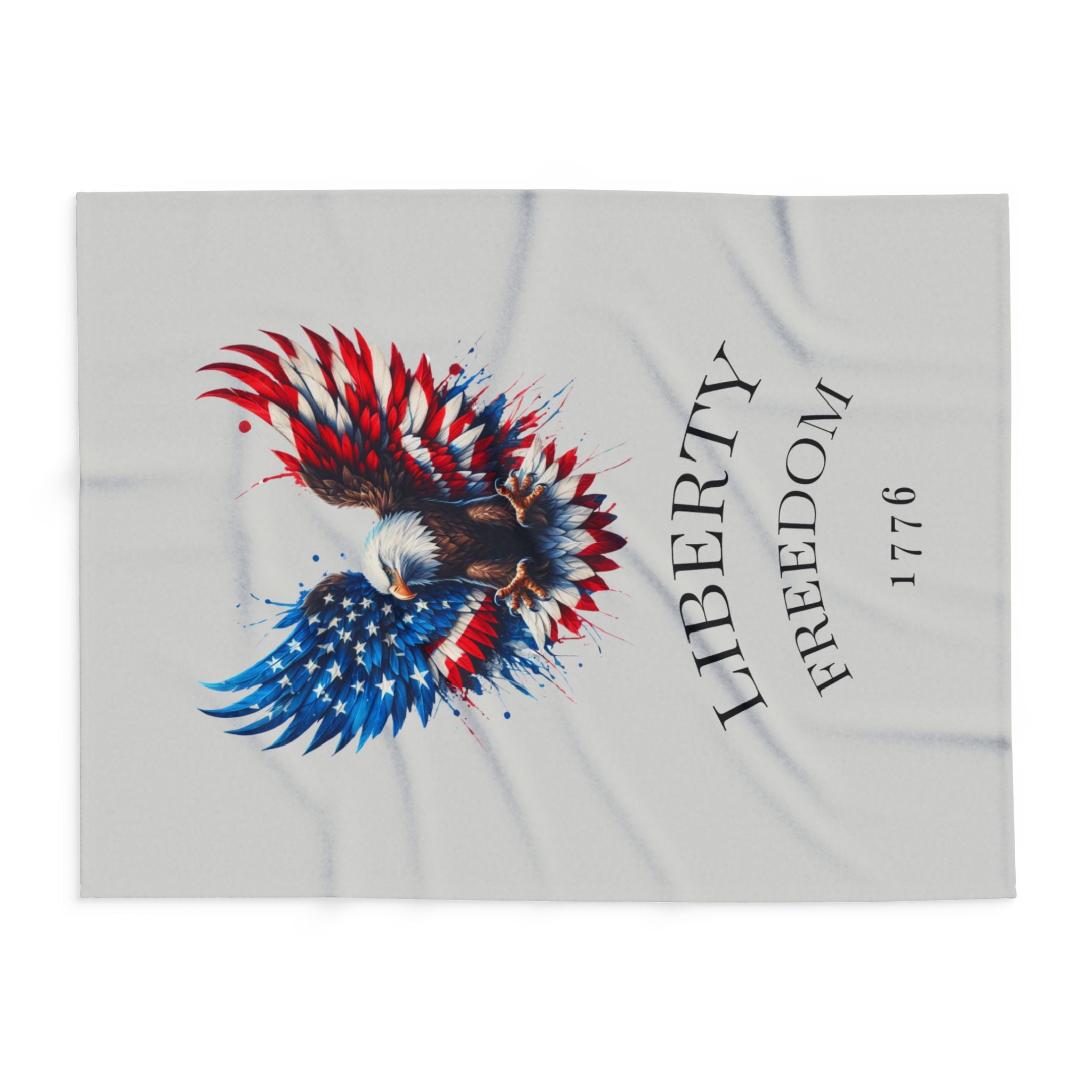Liberty Freedom 1776 Arctic Fleece Blanket — American Flag Bald Eagle Throw