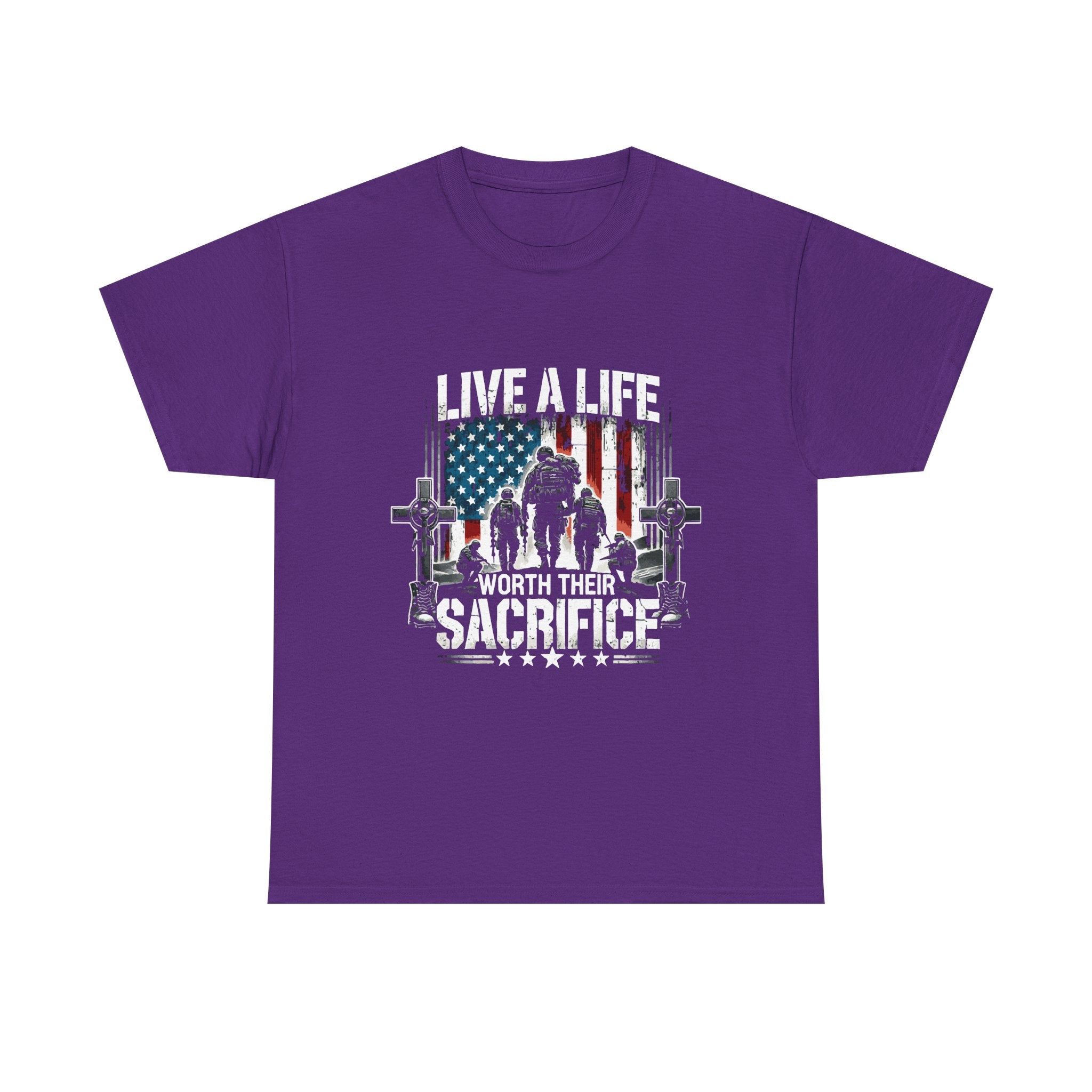 Veteran Tribute T-Shirt — "Live a Life Worth Their Sacrifice" Patriotic Tee