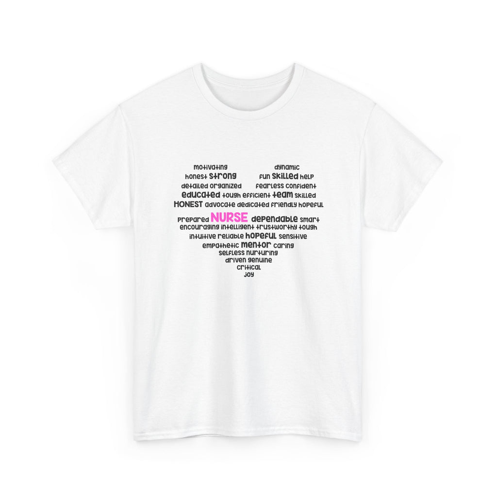 Nurse Words Heart T‑Shirt — Inspirational Healthcare Appreciation Tee