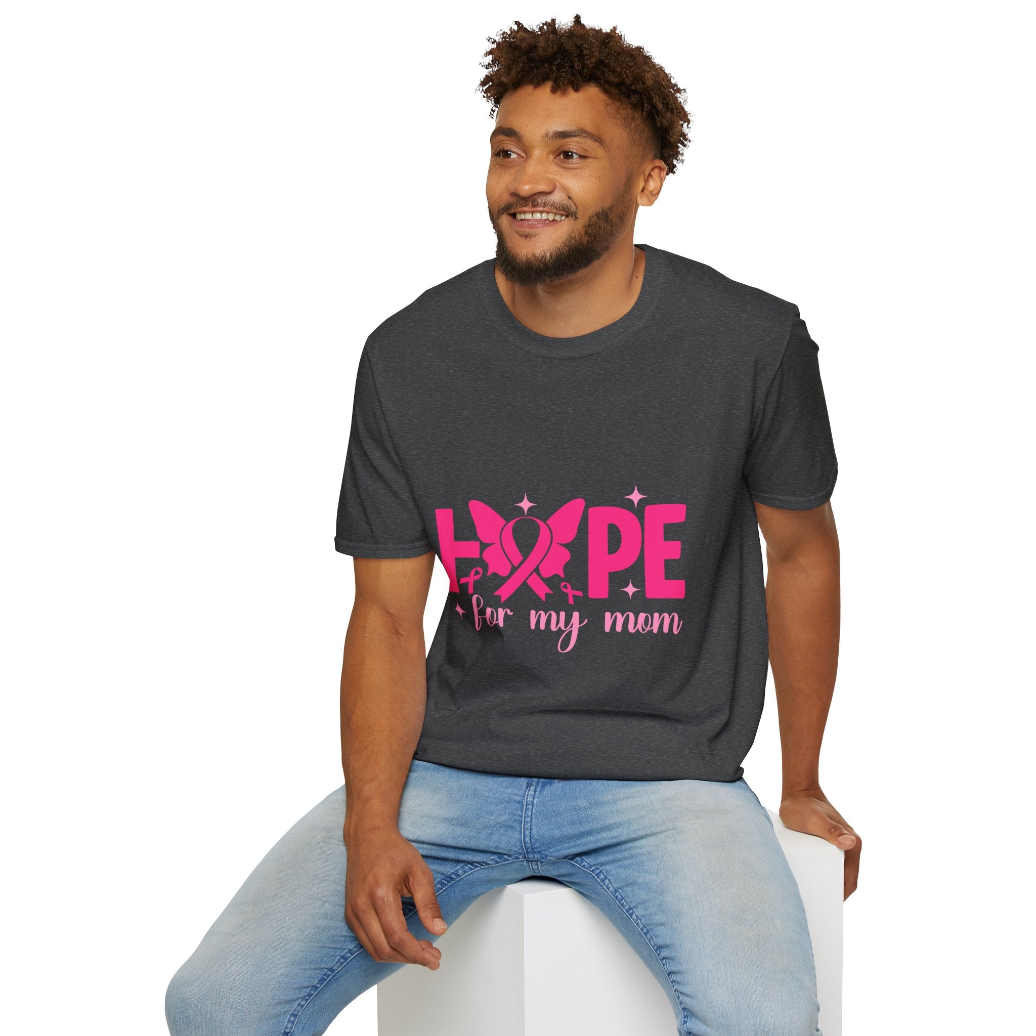 Hope Butterfly Breast Cancer Awareness T-Shirt — “Hope for my mom” Pink Ribbon Tee
